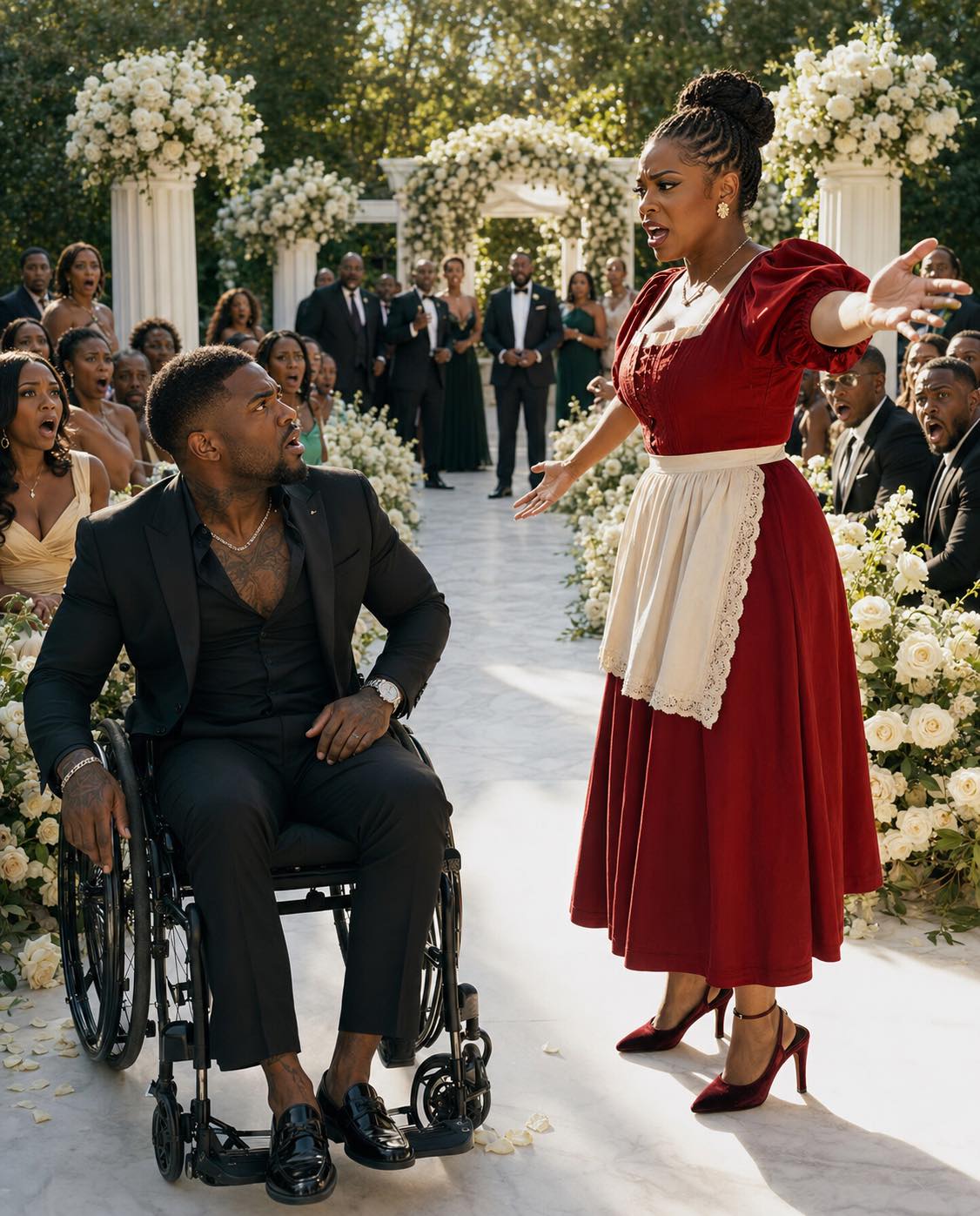 The Mafia Boss Was Left Alone in His Wheelchair on His Wedding Day… Then the Housekeeper Did Something That Shocked Everyone