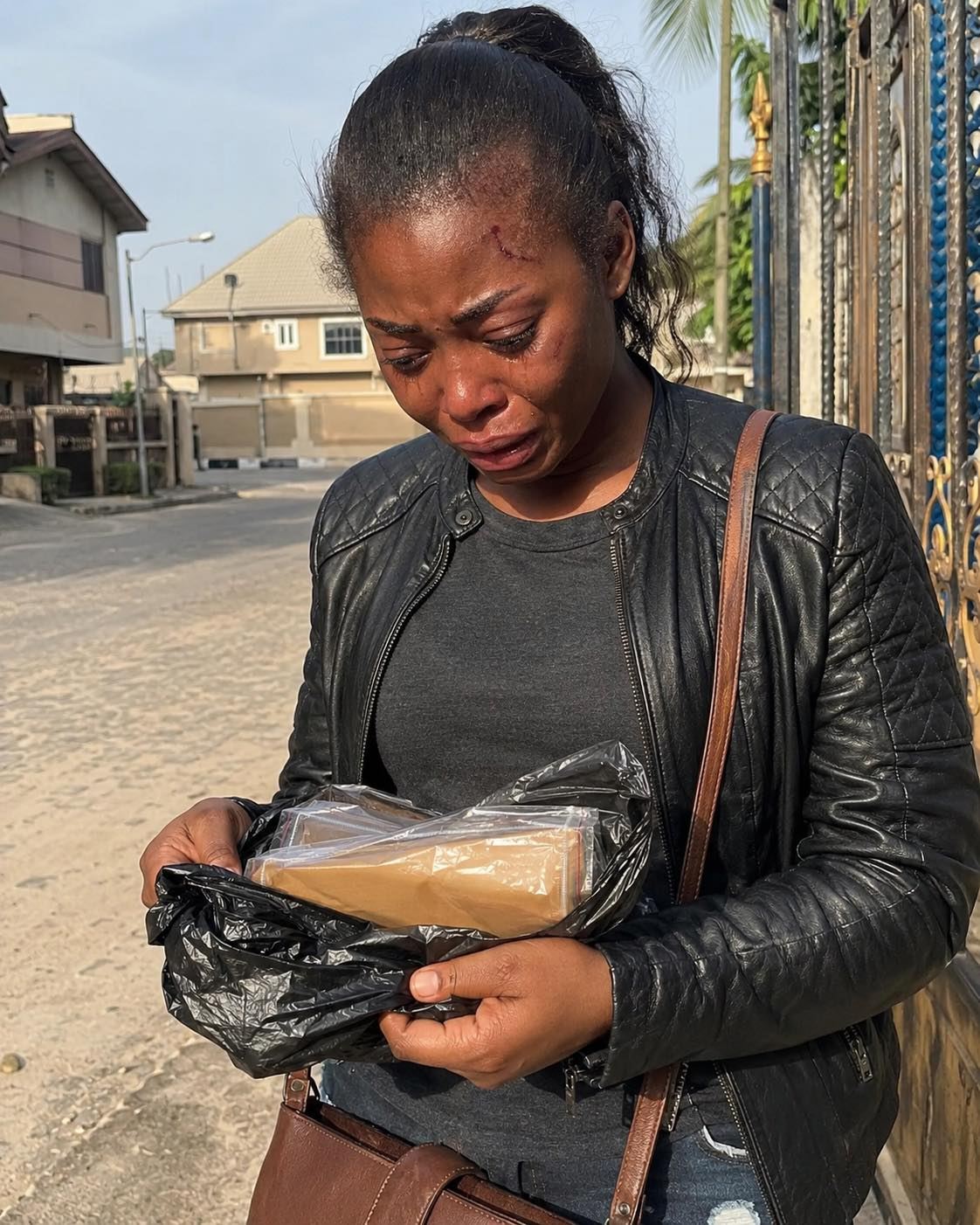 As I walked out of my in-laws’ house with nothing, my father-in-law handed me a trash bag and said, “Take this out on your way.” but when I opened it at the gate… my hands started shaking.