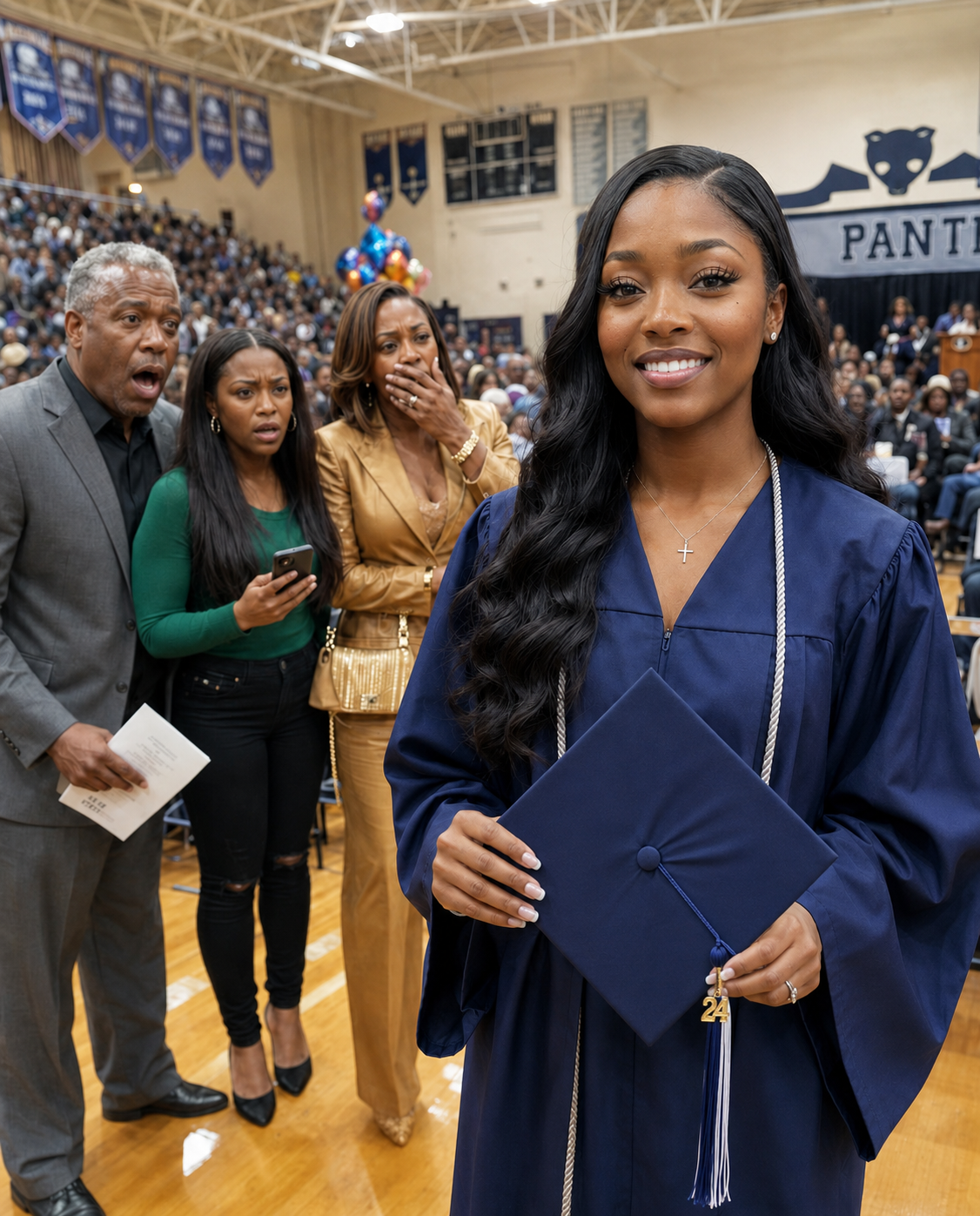 My parents told me to take the bus to my Harvard graduation because they were too busy buying my sister a brand-new Tesla, but when they finally showed up expecting to watch me quietly walk across the stage and go back to celebrating her, the dean took the mic, said my name, and my father dropped his program as the whole crowd learned what I had built while they were busy acting like I was never the child worth showing up for.