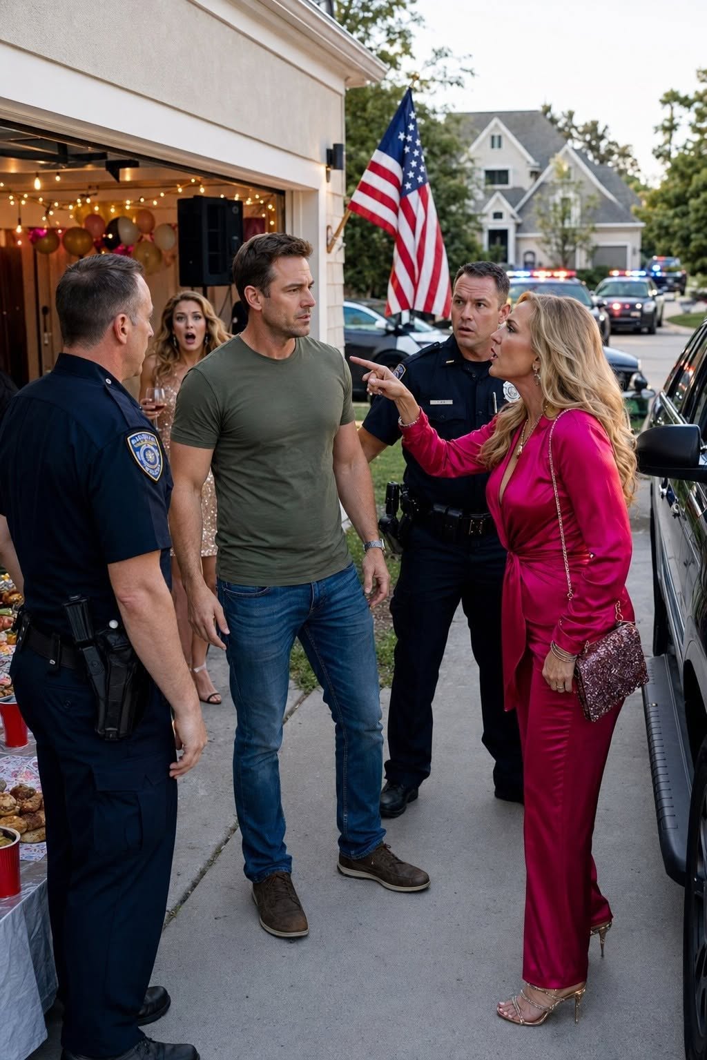 The HOA Queen Called 911 on My Garage Party, Then Froze When the Entire Police Precinct Walked Up My Driveway