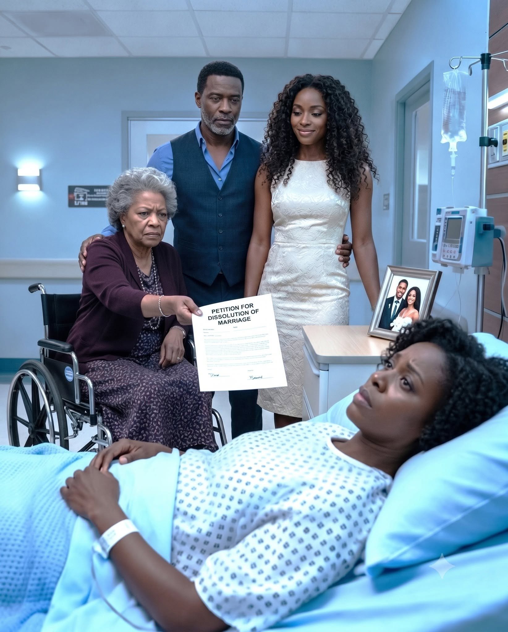 I agreed. Two days later, he arrived at the hospital with a woman in a red dress. His mother was in a wheelchair. He handed me divorce papers. What he