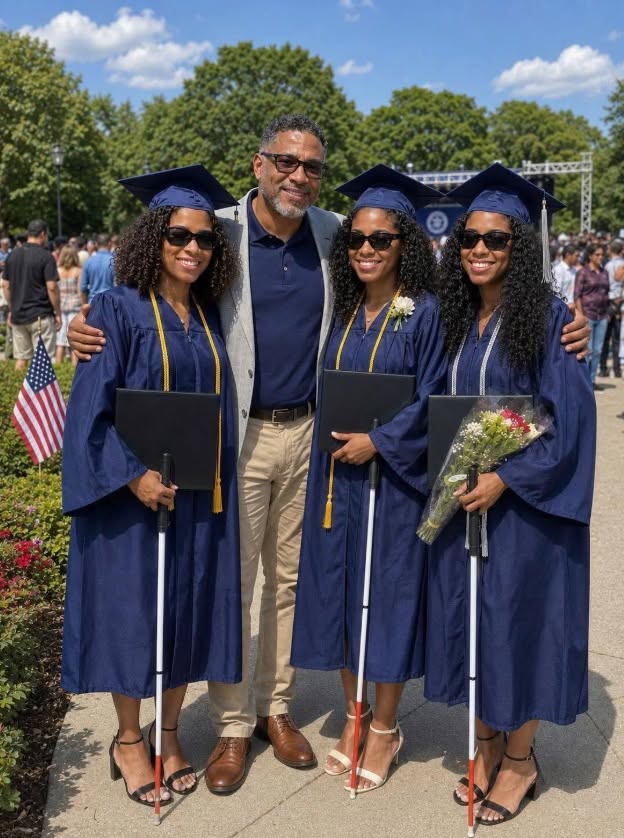 My Wife Left Me with Our Blin:d Newborn Triplets – 18 Years Later, She Showed up at Their Graduation, and What One Daughter Said on Stage Sh0cked Everyone