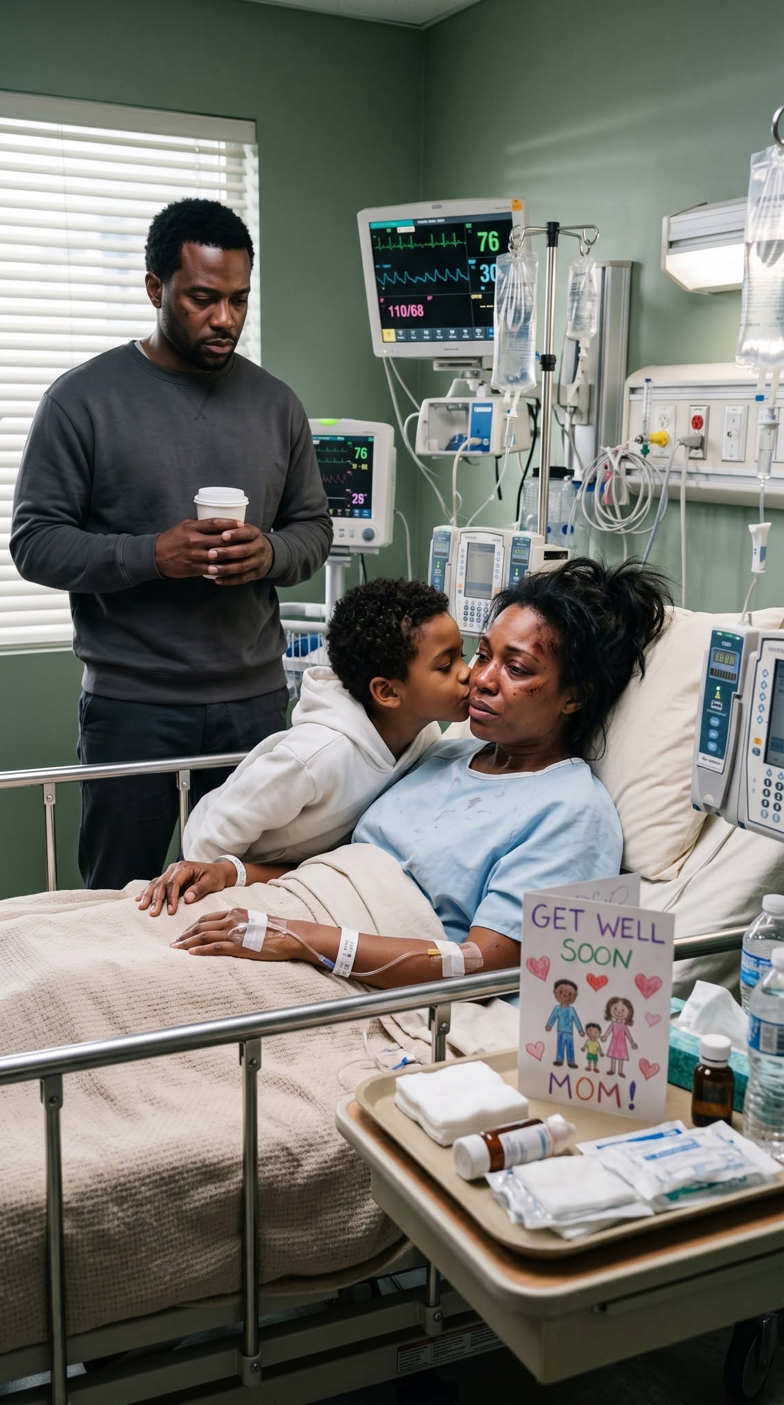 I woke from a coma and heard my son whisper, “Don’t open your eyes, Mom… Dad is waiting for you to die.” In that precise moment, I understood that the crash was no accident. The collision that nearly killed me had been carefully orchestrated, and my husband and my own sister were simply waiting for me to die so they could steal everything.