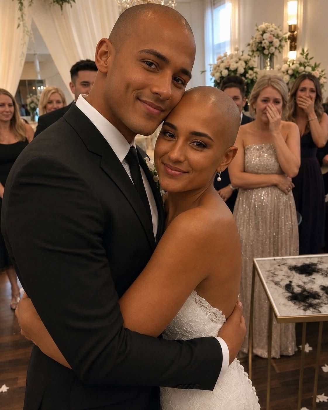My Husband and I Shaved Our Heads in the Middle of Our Wedding Ceremony – When I Revealed the Real Reason During My Toast, Our Guests Sat in
