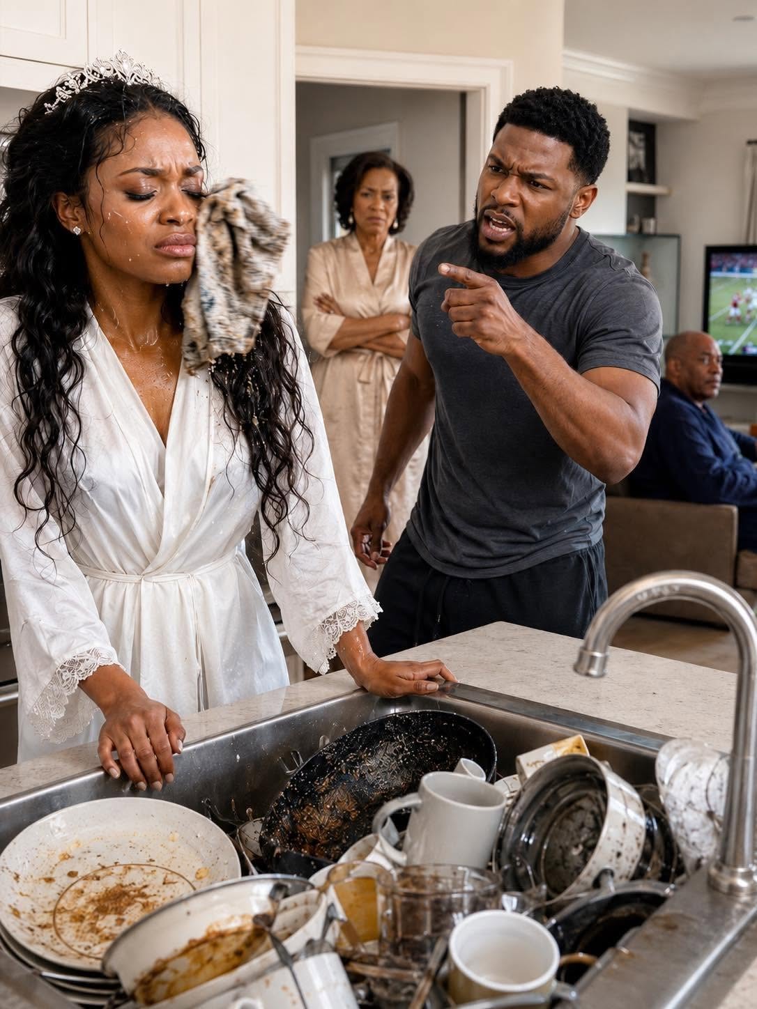 On the first day of our marriage, my husband threw a greasy dishcloth in my face and said, “From now on, you’re my family’s maid.” I smiled, left my wedding ring on the table, and walked out with my suitcase.