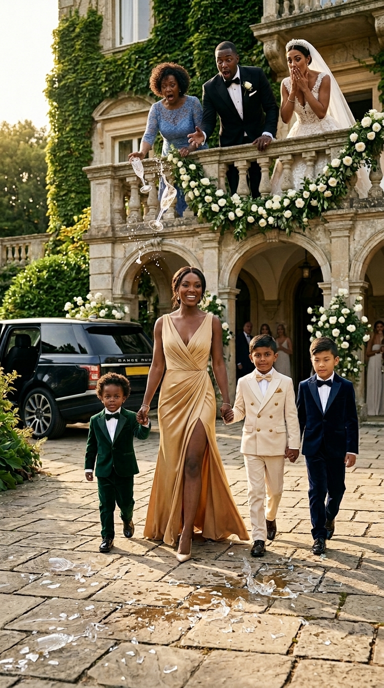 The Groom’s Wealthy Family Invited His Ex-Wife to Watch Him Marry Another Woman — Expecting Her to Arrive Broken and Alone, Until Three Little Boys Turned the Wedding Into Silence