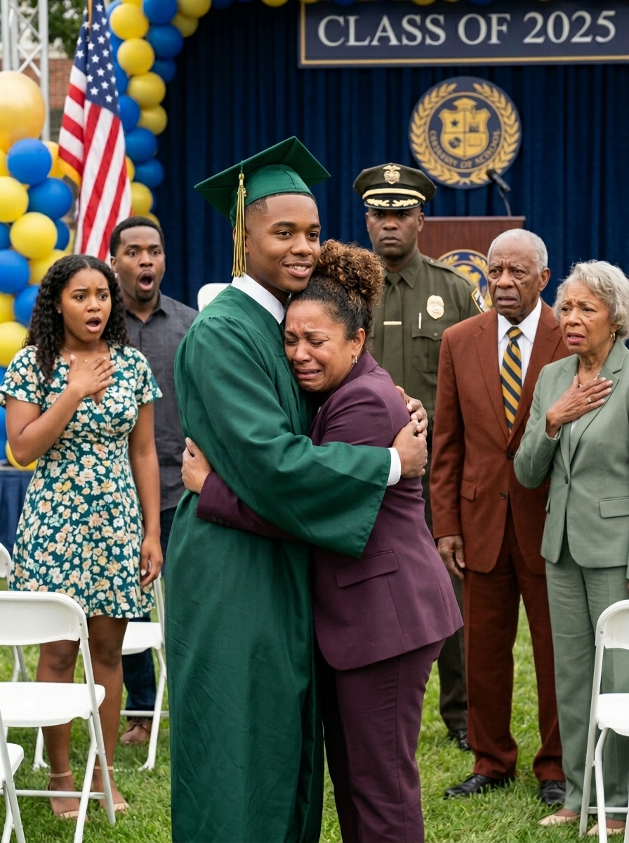 My ex-husband’s new wife sat in the seat my son had saved for me at his graduation and smiled as she said, “His mother can watch from the back.” But when my son stepped up…