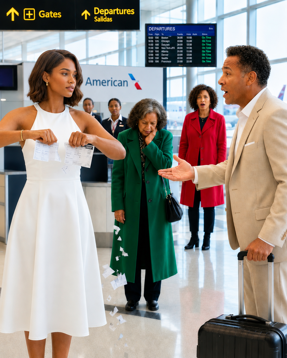 At the airport, my father left my grandmother with her old suitcase after taking $520,000 pesos from her and blurted out, “She’s not coming with us anymore.” I tore up my ticket without screaming