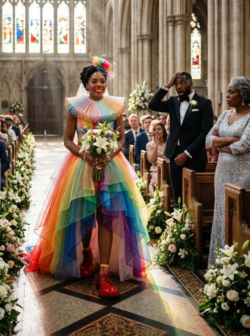 My mother-in-law replaced my wedding dress with a clown costume, so I wore it anyway. The morning of my wedding, I unzipped the garment bag holding the dress I’d spent eight months choosing. The one I’d saved for. The one that was supposed to make me feel like a bride. Instead, I found bright colors, oversized fabric… and a red nose. My maid of honor, Sarah, froze. “What is this?” I just stared at it—and then I laughed. Because I knew exactly who was behind it.