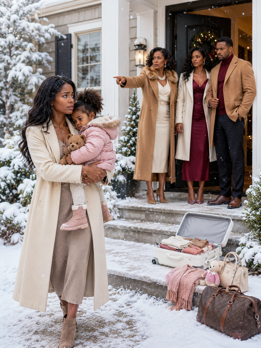 On Christmas Eve, My Husband Introduced His Mistress, While His Mother Packed My Daughter’s Clothes Into Black Bags And Sent Us Into The Snow. He Thought I Had Lost The House, The Money, And My Future. The Next Morning, My Father Opened A Contract My Husband Had Signed Without Reading.