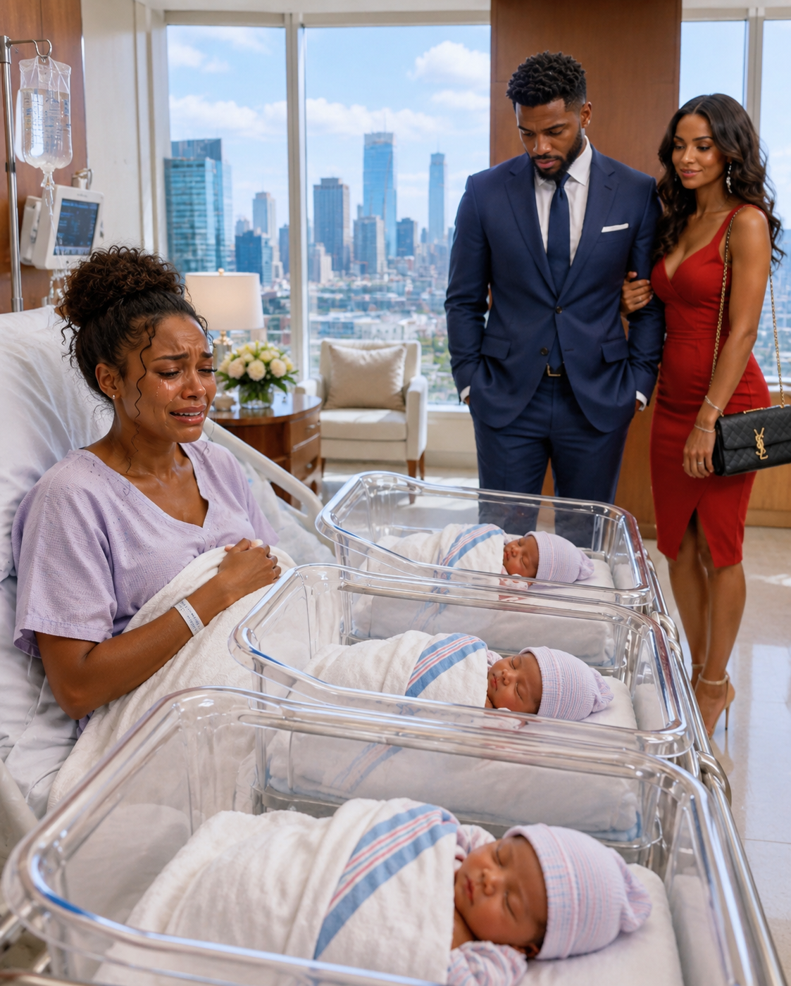 She Gave Birth to Triplet Boys. Her Husband Walked Into the Hospital With His Mistress and Divorce Papers… But Two Days Later, He Realized Whom He Had Really Humiliated.