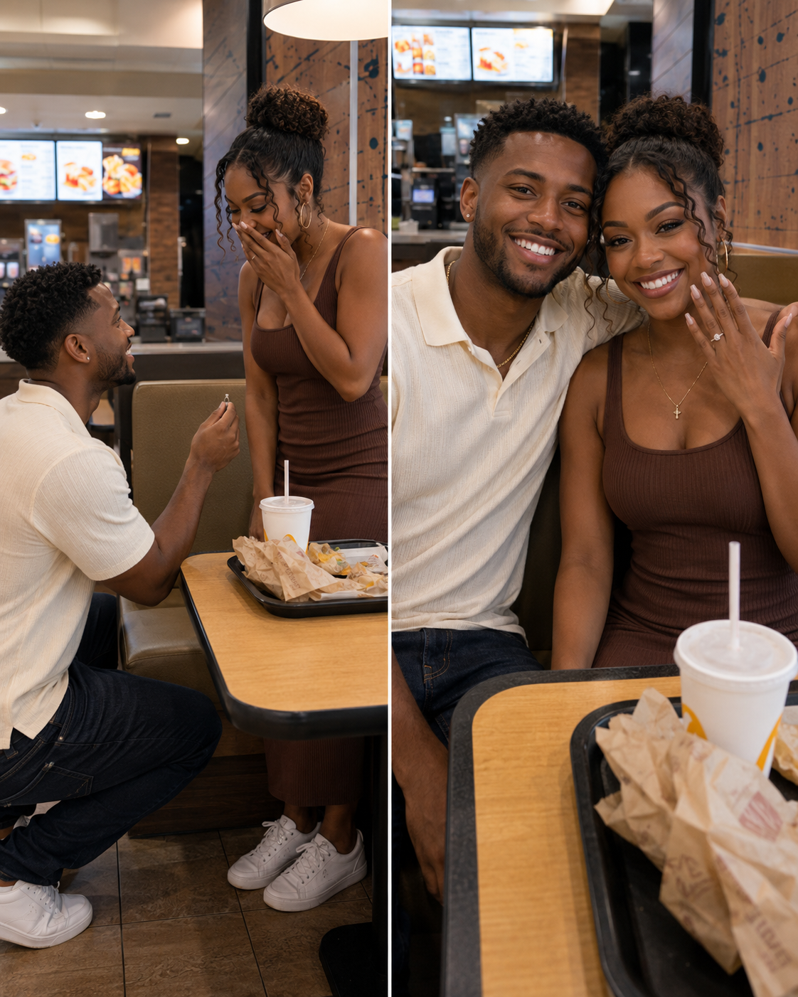 My Parents Teased My Fiancé for Proposing to Me in a Fast-Food Restaurant with a Simple Silver Ring – At Family Dinner, He Quietly Handed My Mom and Dad Two Identical Gift Boxes
