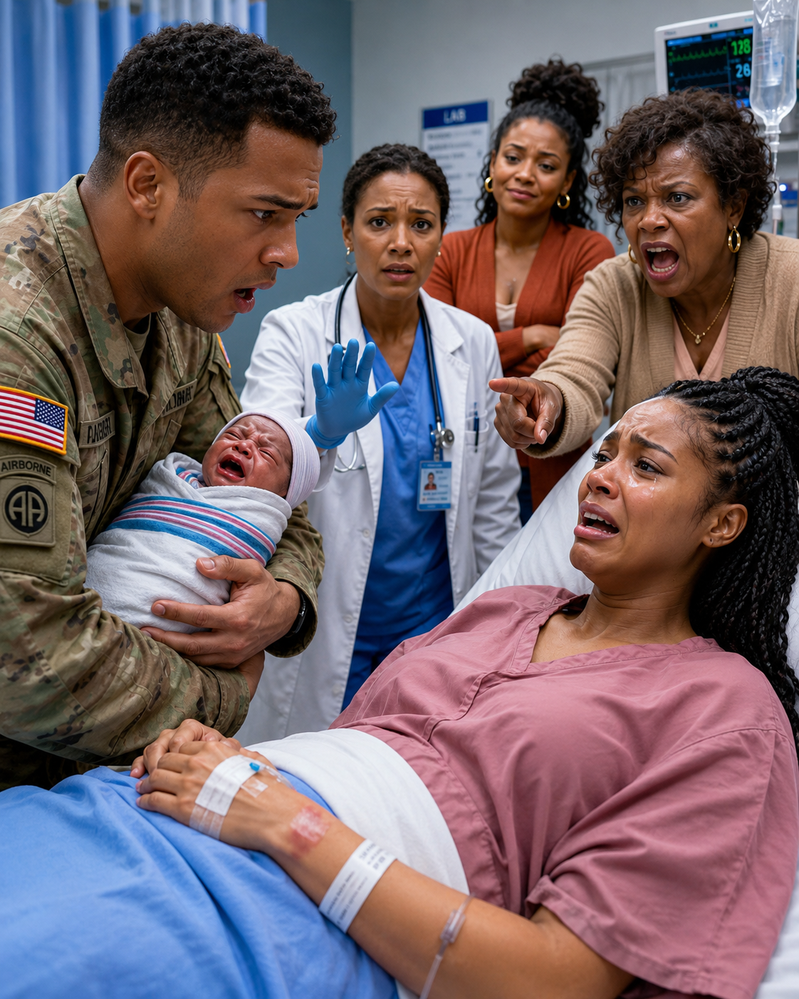 After eight months of military service, I returned home to find my newborn son burning with fever and my wife collapsed beside his crib, bruises covering her arms. My mother sneered, “She needed discipline,” while my sister added, “And the baby is her problem.”