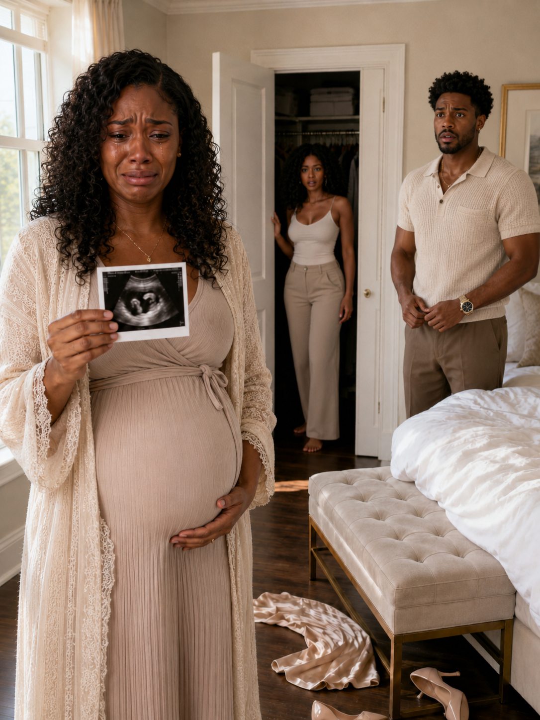 My husband was buttoning his pants when I walked in holding our baby’s ultrasound—my best friend was hiding behind my maternity clothes.