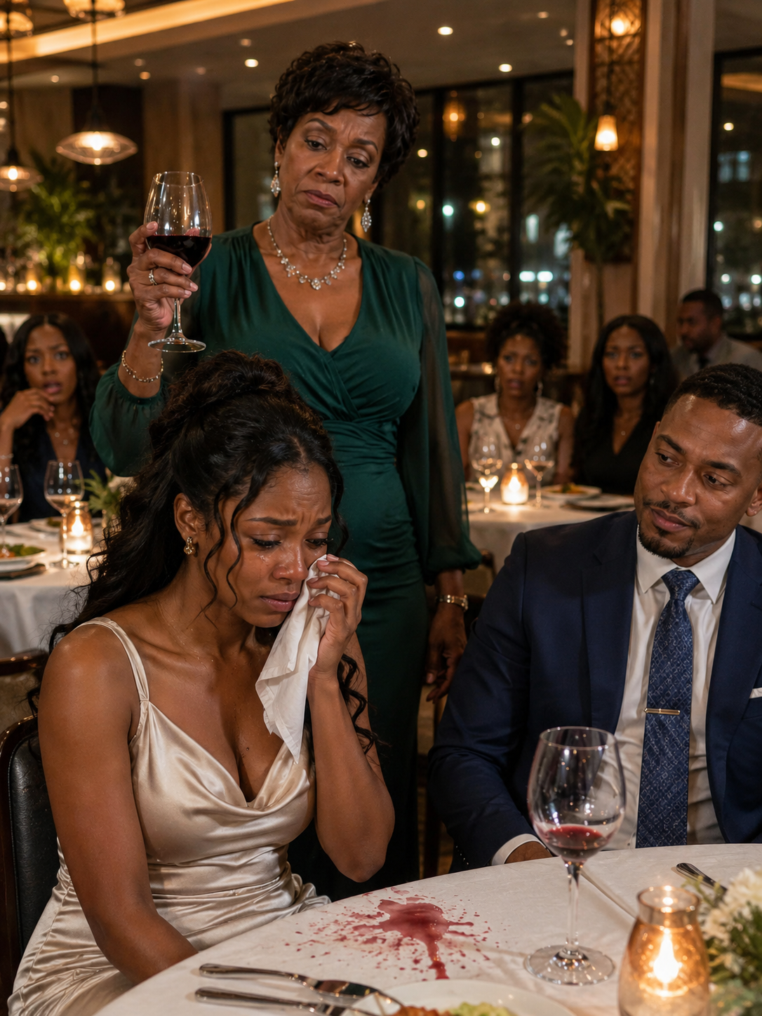 At my very first meeting with my fiancé’s family, his mother suddenly flung a glass of wine in my face and mocked me, sneering, “Just cleaning off the poor. If you want to marry my son, hand over $100,000 right now.” When I turned to him for support, I saw him grinning right alongside her.