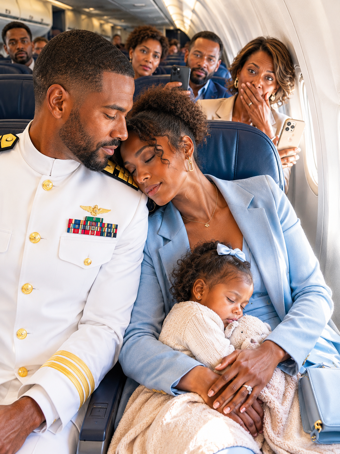 After My Divorce, I Pretended to Sleep on a Coast Guard Commander’s Shoulder to Stop Passengers Filming Him. Hours Later, My Ex Used the Viral Photo Against Me—Until a Hidden Picture Revealed He Already Knew the Stranger.