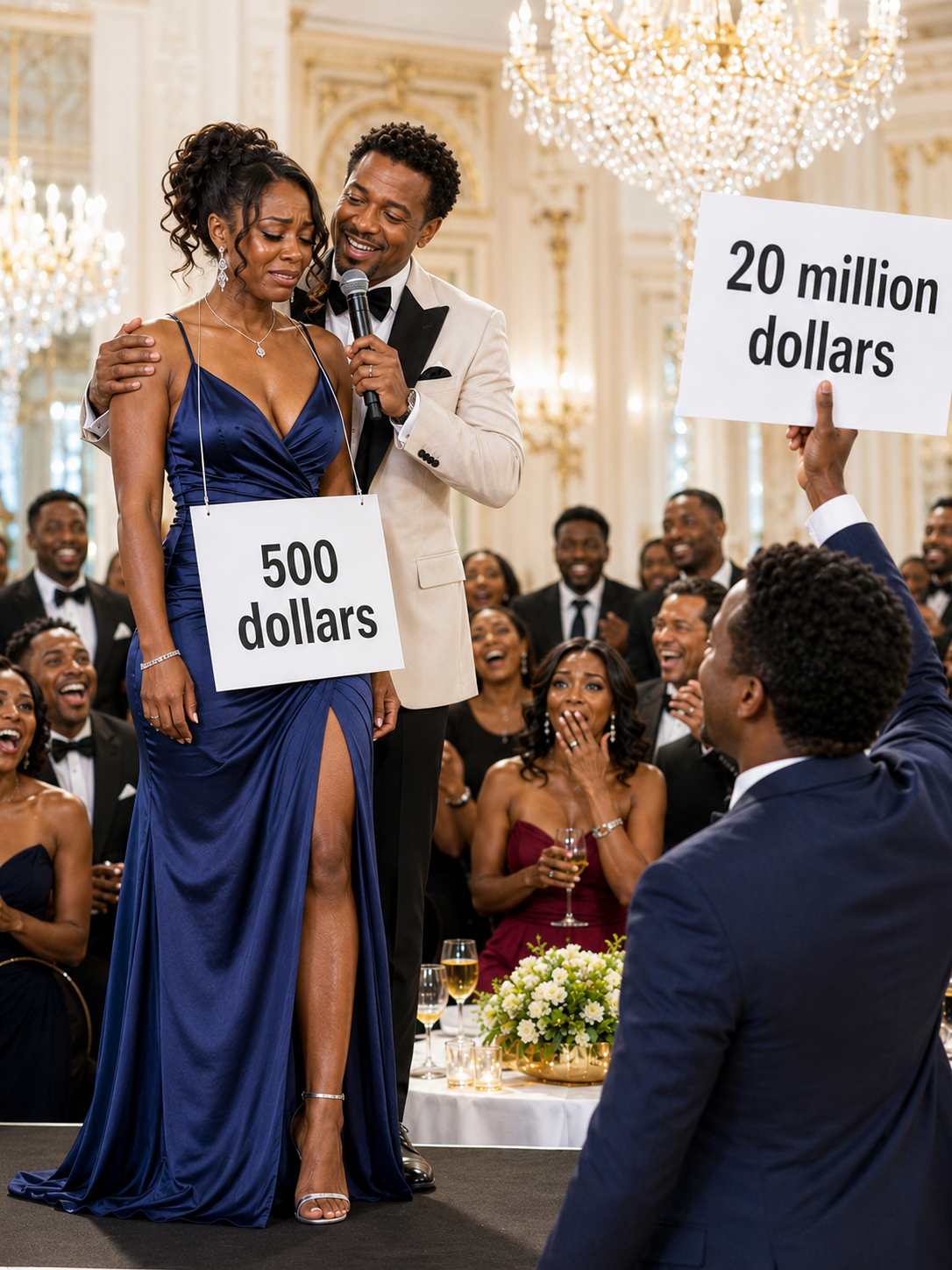 My husband auctioned me off in front of 300 guests and shouted, “Who’ll give me twenty dollars for this useless wife?” After 27 years of marriage, I didn’t cry or argue. I simply looked at him in silence. Then a stranger raised his hand and offered 2 million dollars