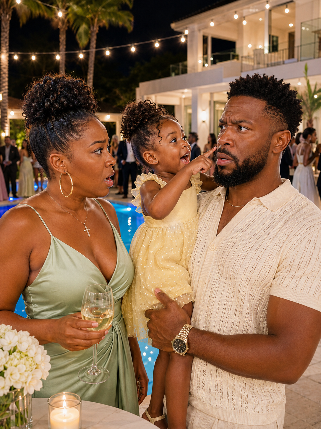 My 4-Year-Old Pointed at My Boss at His Pool Party and Whispered, “Mom… Daddy Is Right There.” My Husband Had Been Gone for a Year—Then I Saw What Was Behind My Boss’s Ear.