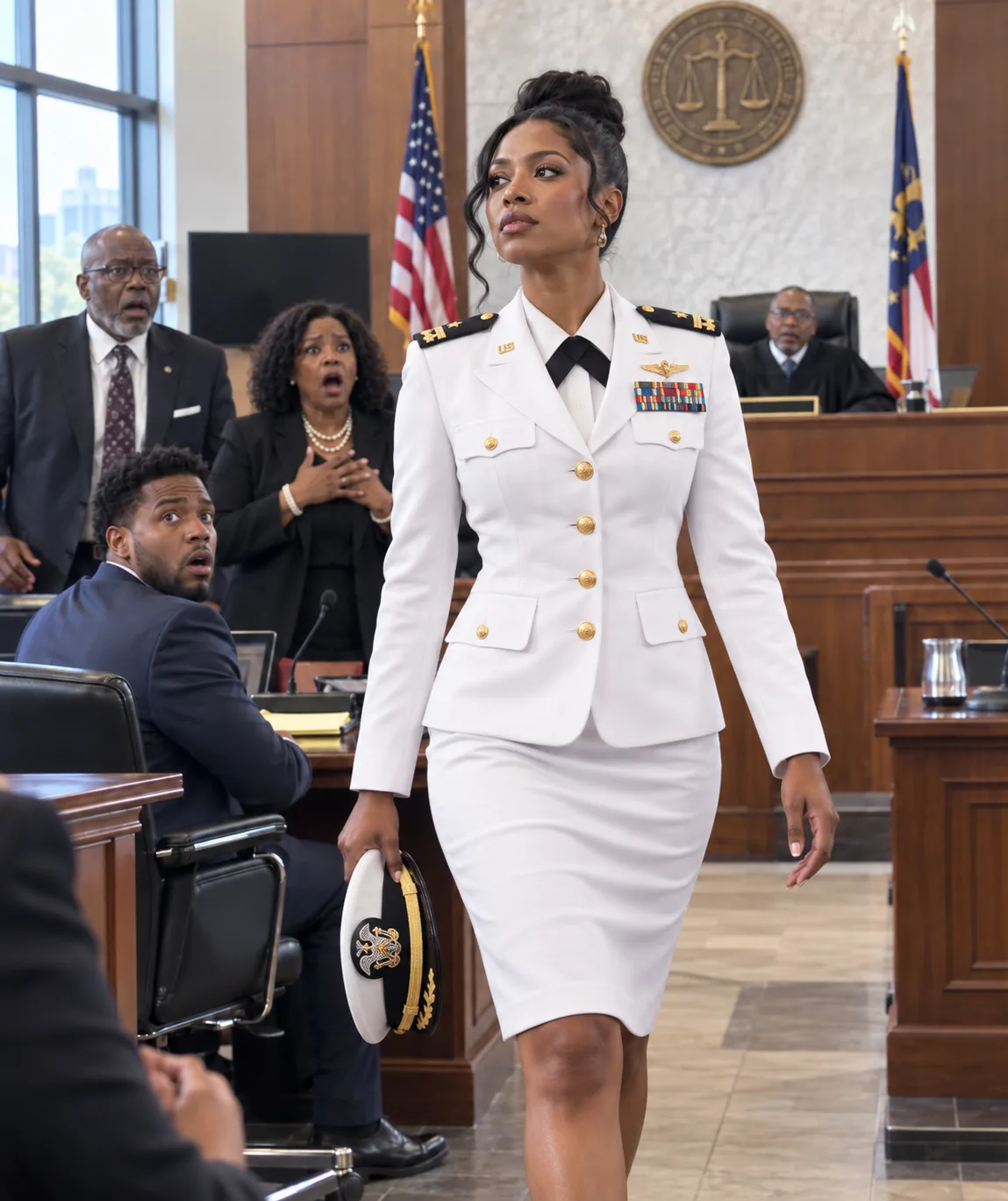 My parents walked into federal court believing they were there to save their son and finally bury the daughter they had spent ten years calling a Navy disgrace. Then the rear doors opened, my white uniform caught the light, and my brother turned around in his chair.