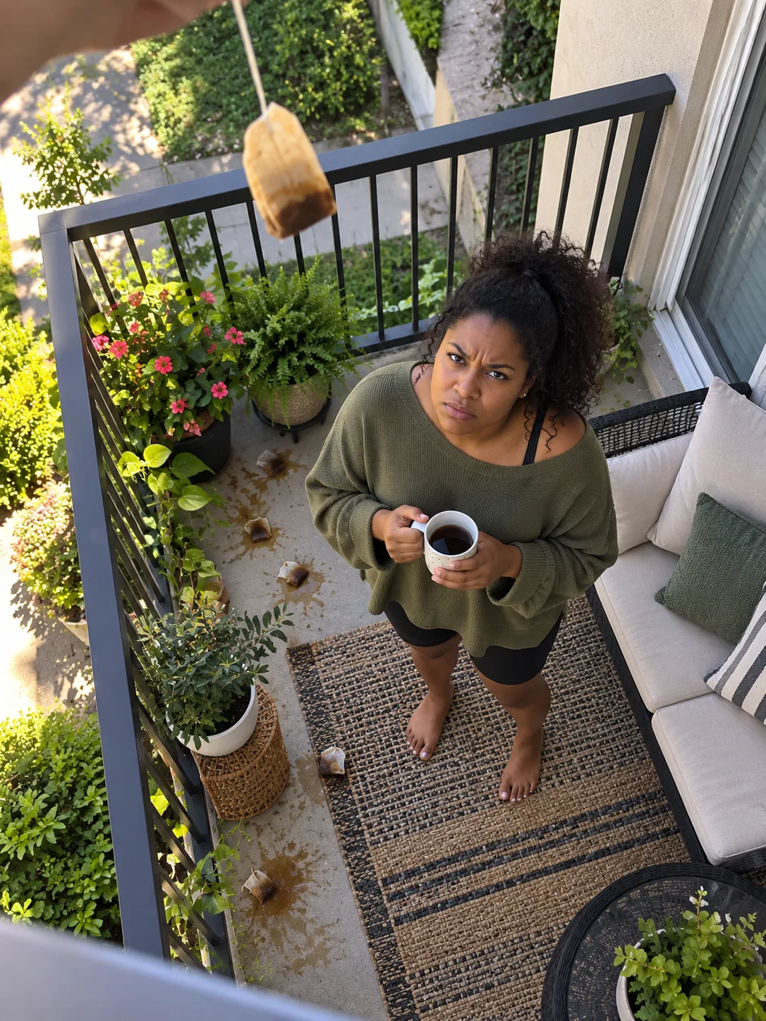 I asked my upstairs neighbour three times to stop throwing used tea bags onto my balcony. The third time he laughed at me. So I stopped asking, and I spent an afternoon getting ready instead.