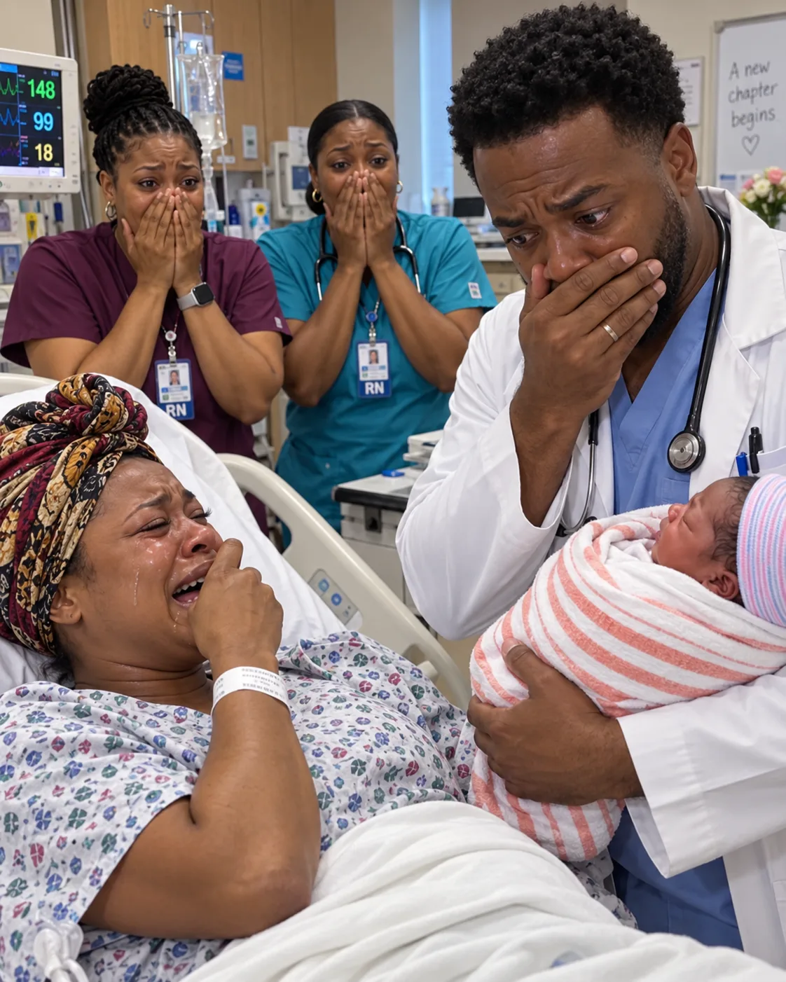 I gave birth alone after my ex-husband said I was no longer his problem. Ten minutes later the doctor looked at the baby, burst into tears, and asked who the father was.