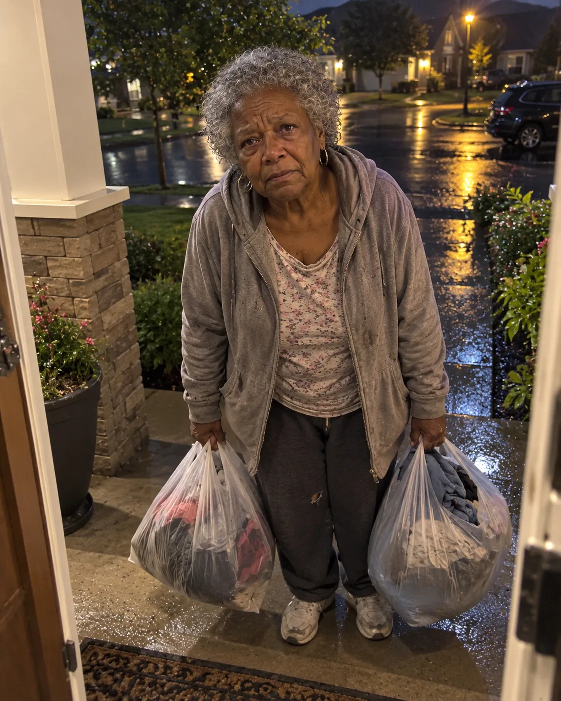 Three weeks after my seventy-four-year-old mother moved into my brother's guest room, she turned up on my porch after dark in the rain, in slippers, carrying two supermarket bags of clothes. The first thing she said was please don't ring Bryce yet.