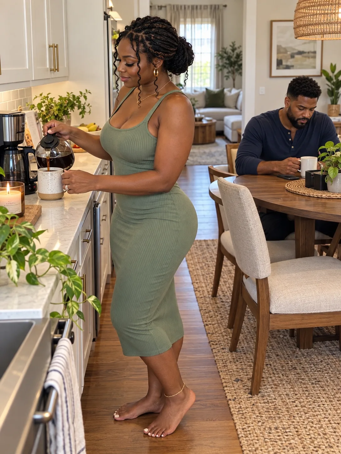 My sister kept walking through our kitchen in a towel and calling it a test of my husband. One Sunday morning he put his coffee down instead of leaving the room.
