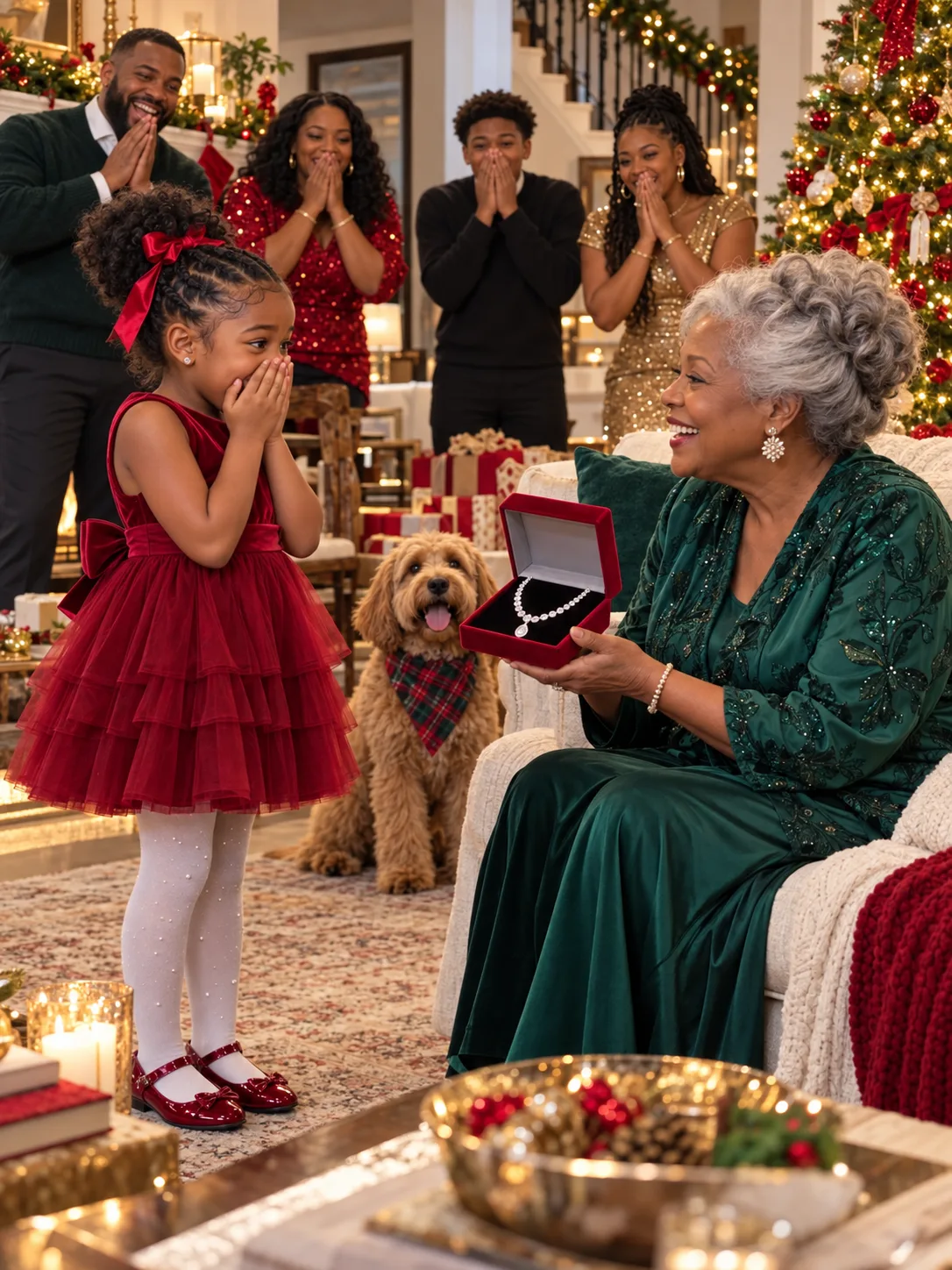 My mother-in-law gave the other grandchildren tablets and envelopes of cash, and gave my seven-year-old a candle with a label on it. The next morning my daughter walked the length of that table with a small red box.
