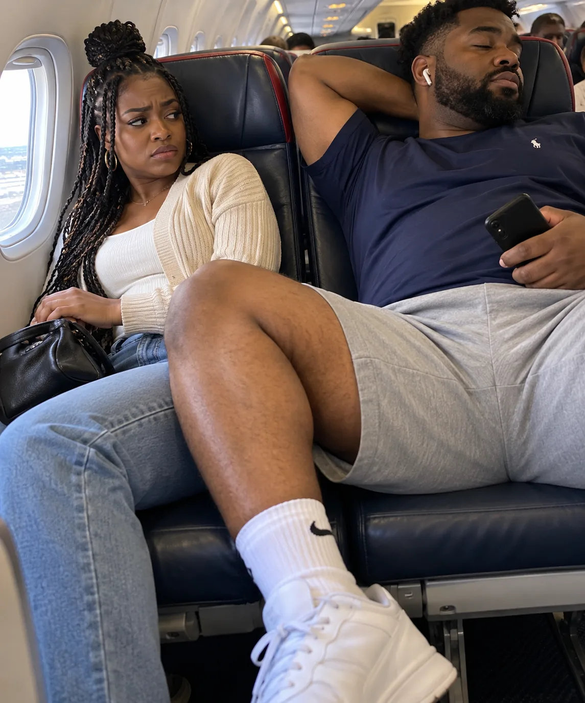 A man spent four hours spreading into the seat I had paid for and told me I was too small to need it. When he came back from the toilet, his jacket was folded on the floor by his feet.