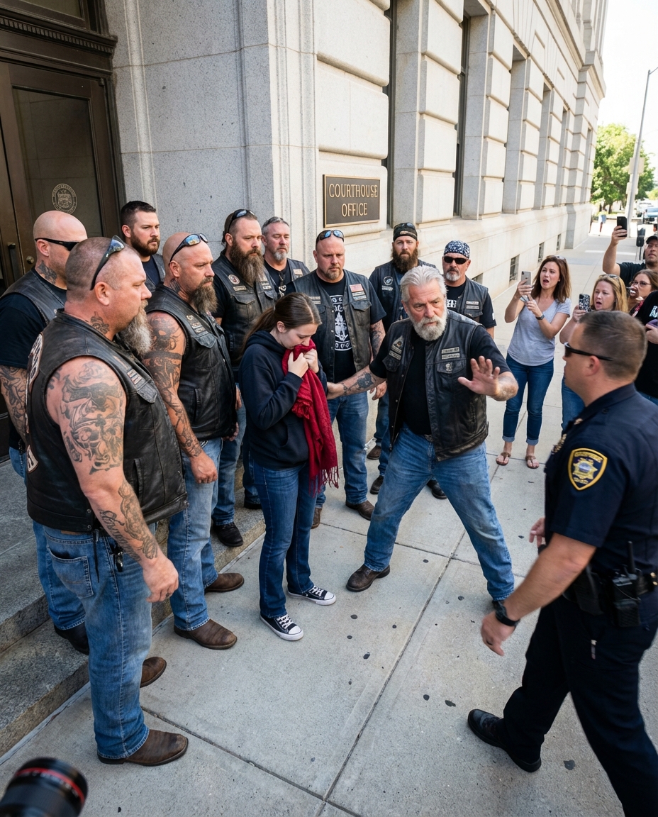 10 Bikers Escorted a Girl to Court — But No One Knew Who Was Really Being Judged