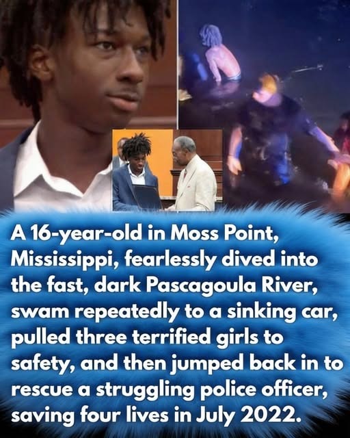 Teenager’s Brave Act in River Saves Three Girls and a Police Officer
