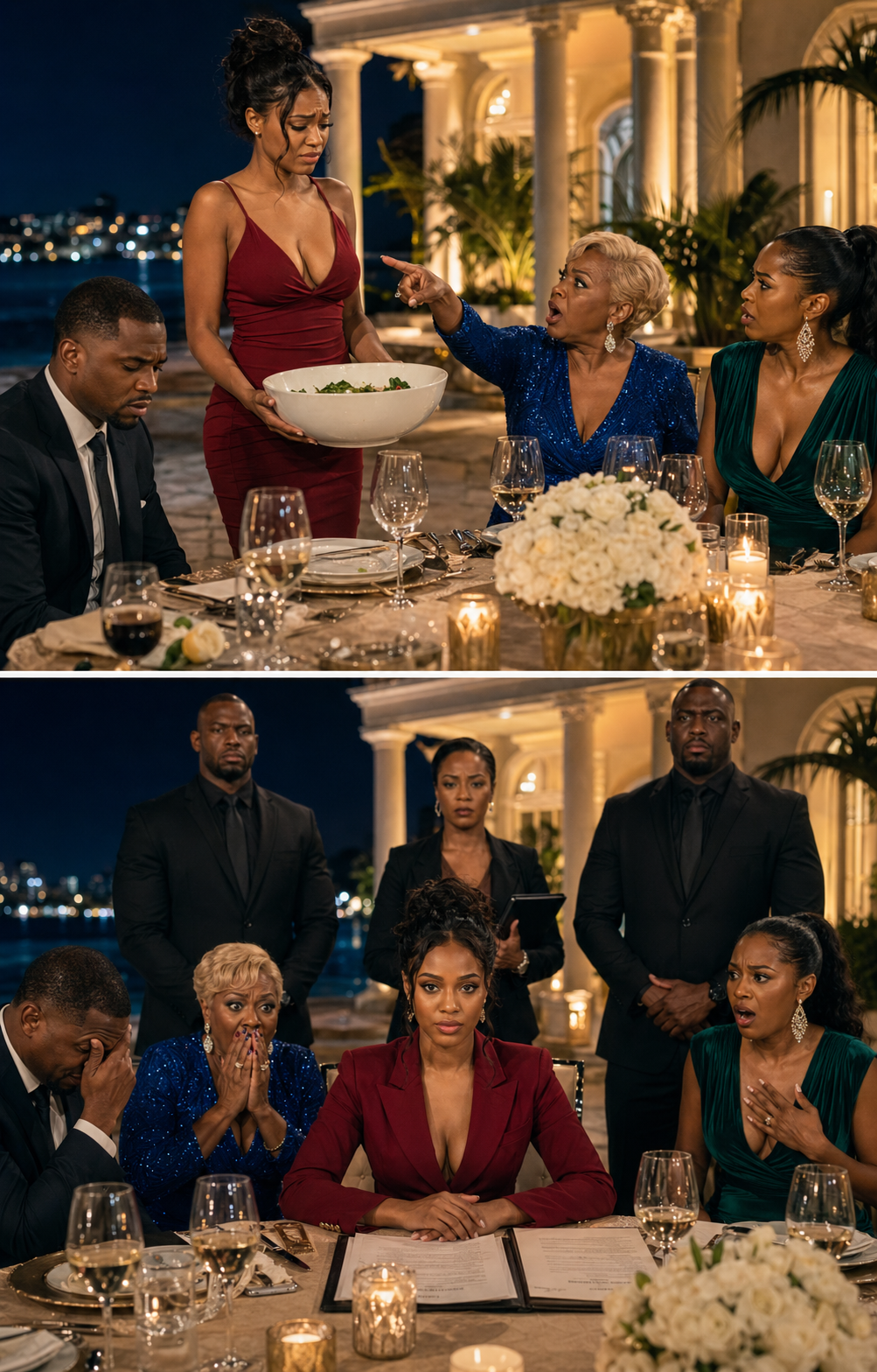 I set the salad down and started to sit. My mother-in-law sneered, “the help doesn’t eat with family.” I looked her d3ad in the eye and said, “good to know, because… the help owns this resort.”