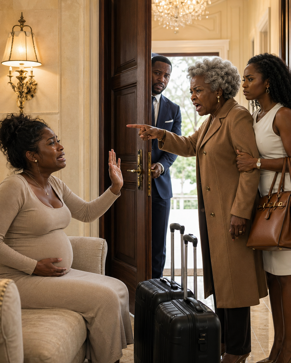 Although I was suffering from labor pains, my mother-in-law and my husband’s entire family closed the door and went on a trip… when they returned the next day and didn’t find me, they were distraught to see a sign that said: “house sold”.