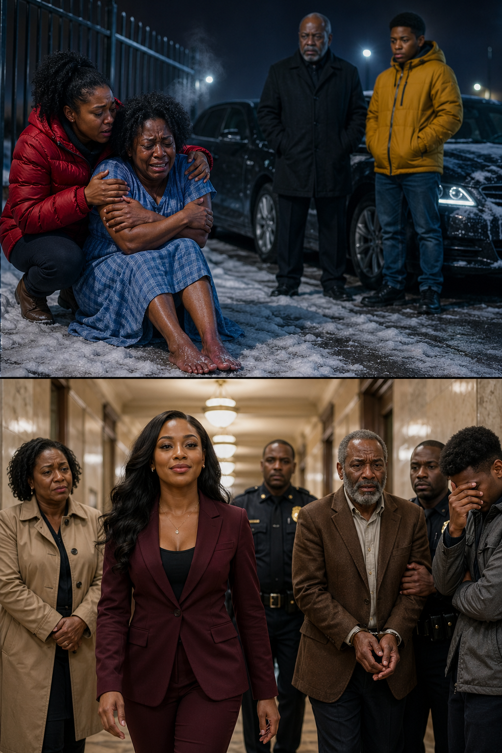 AT 3 A.M., I GOT A CALL FROM MY MOTHER — HER VOICE TREMBLING: ‘HELP… ME.’ I DROVE 300 MILES THROUGH A BLIZZARD AND FOUND HER OUTSIDE A HOSPITAL GATE IN THE FREEZING DARK — BAREFOOT, BRUISED, ABANDONED BY MY STEPFATHER AND HER OWN SON. SO I MADE SURE THEY SUFFERED TEN TIMES WORSE