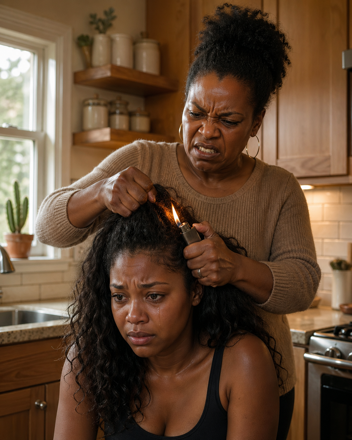 When I told my mother that I had bought a house, after saving for ten years to achieve it, she grabbed my hair and held a lighter to me.