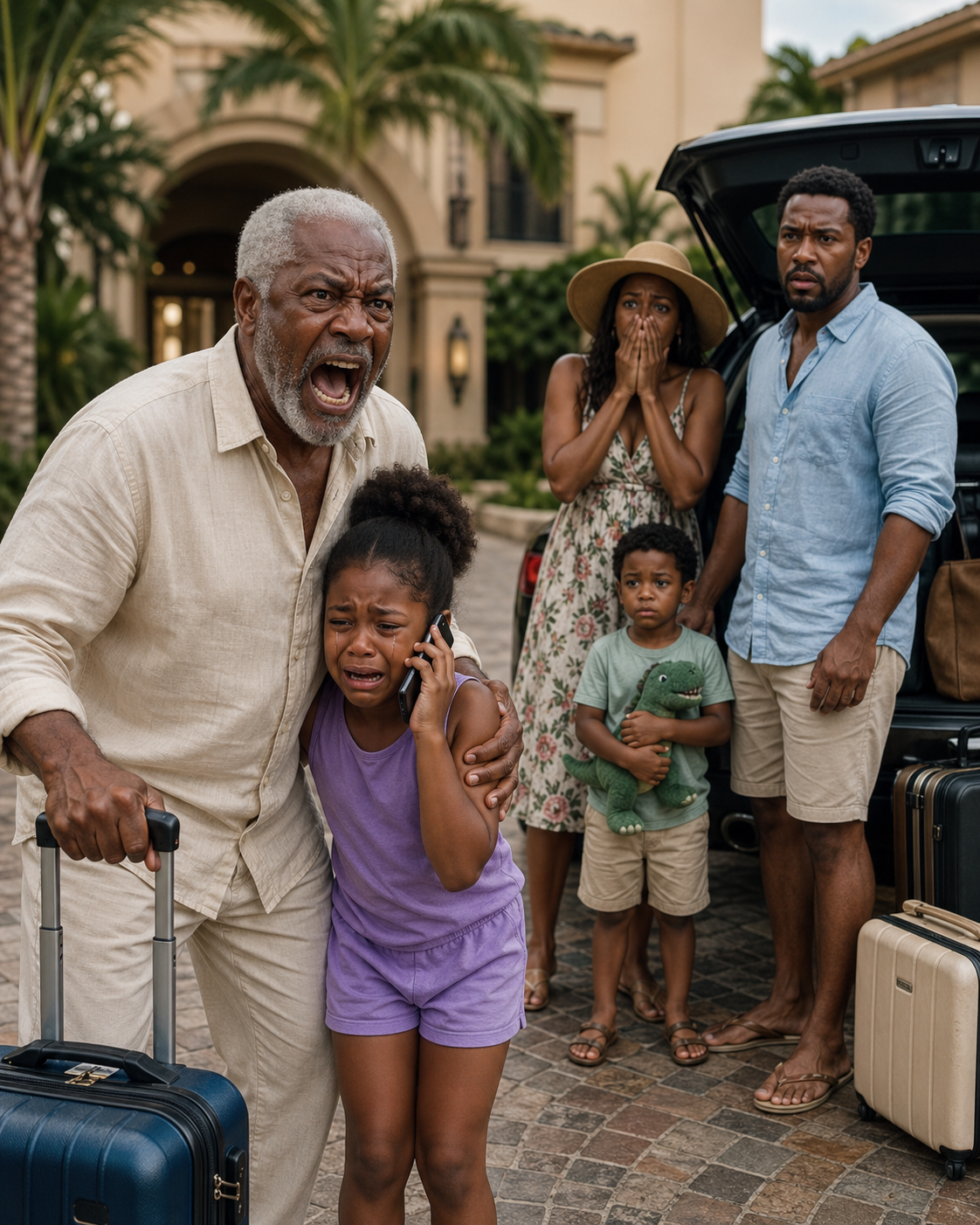 My 8-year-old adopted granddaughter was left at home while my son and his wife took their biological son. She called me at 2:00 AM crying, ‘Why Grandpa?’ I booked last-minute tickets and within 12 hours we crashed their vacation!
