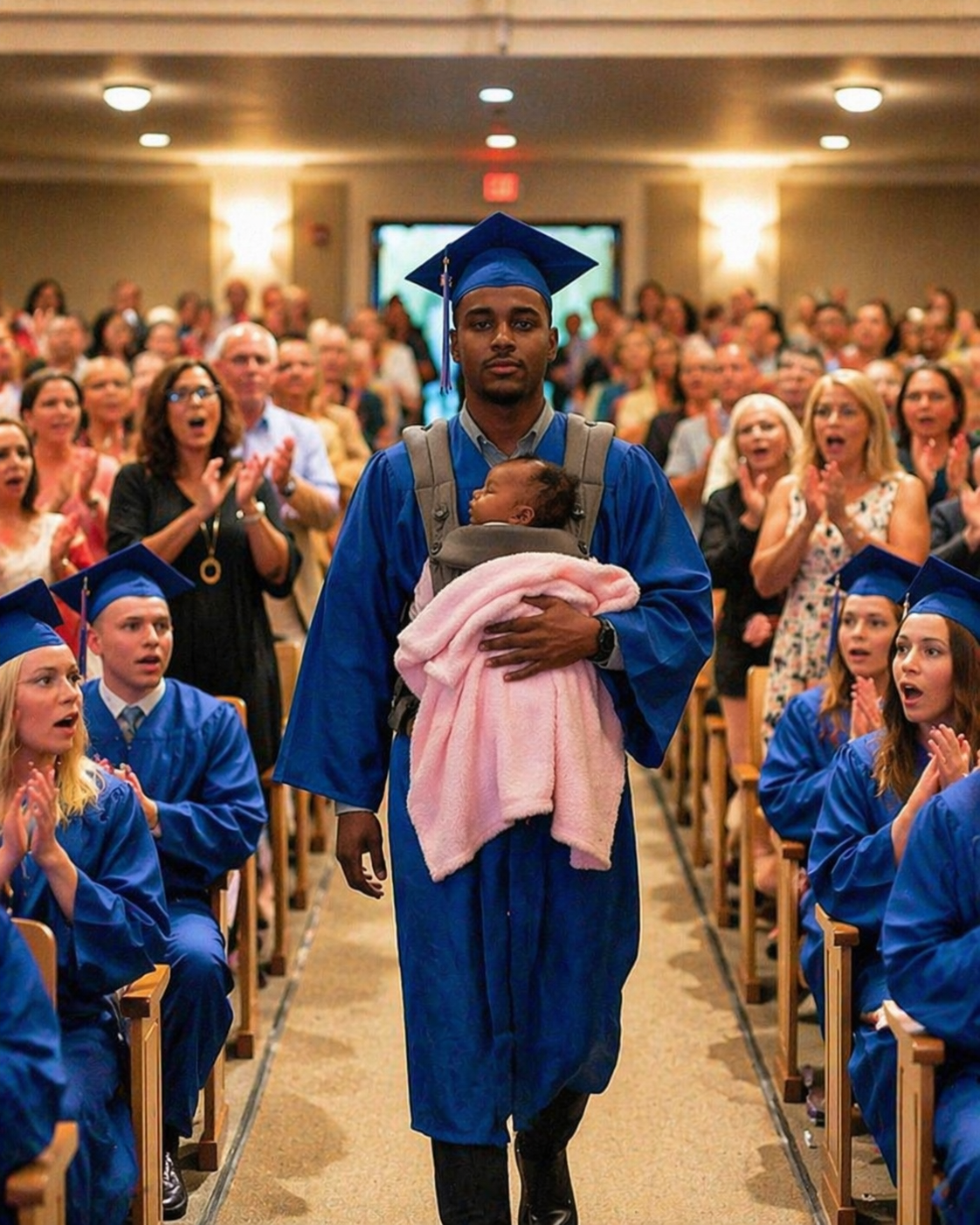 They Laughed When My Son Walked Across His Graduation Stage Holding A Newborn — One Woman Whispered “Just Like His Mother”… But What He Said Next Left The Entire Room Silent