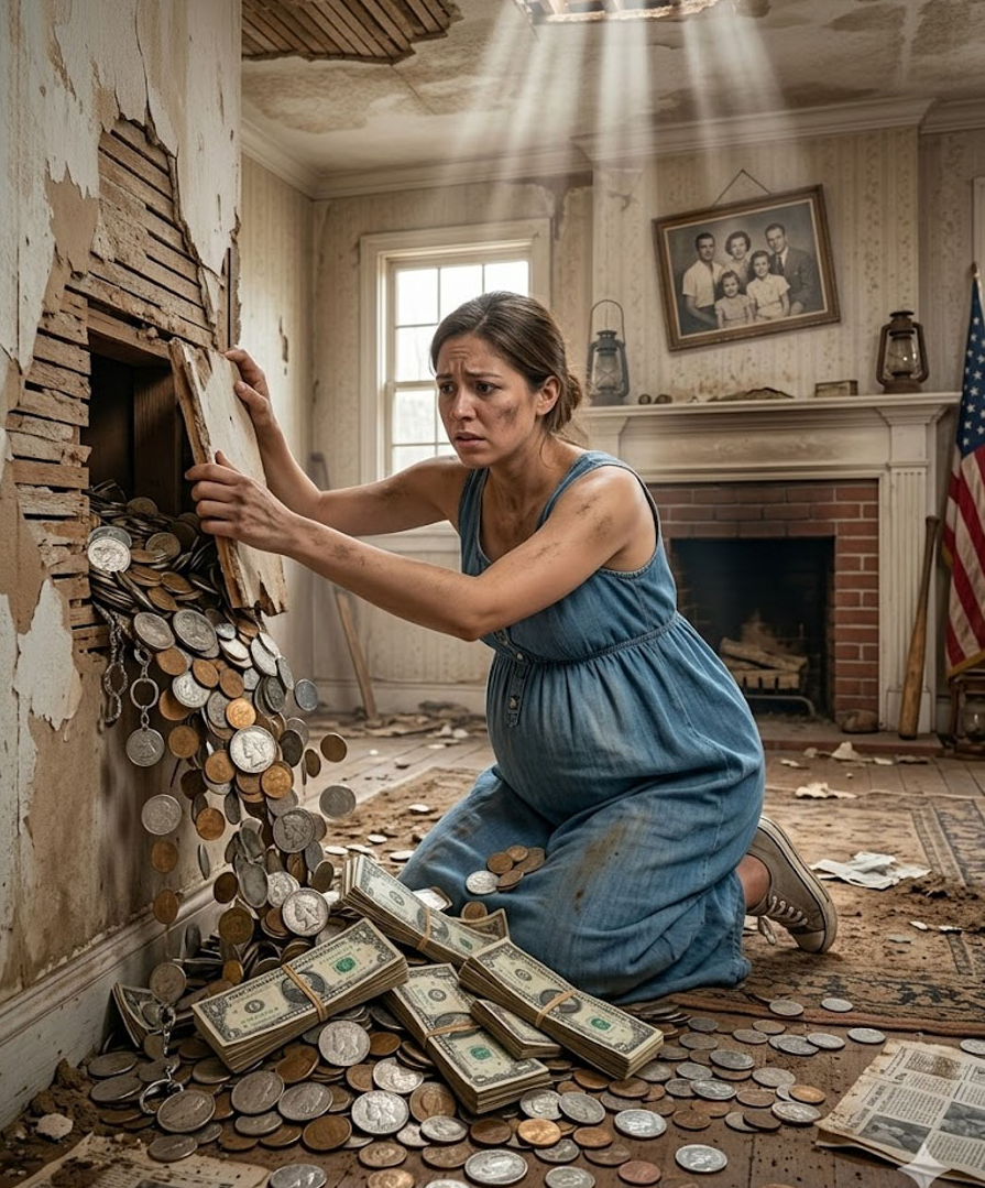 Pregnant widow bought a house for next to nothing… She found a treasure hidden in the adobe behind an old painting - News
