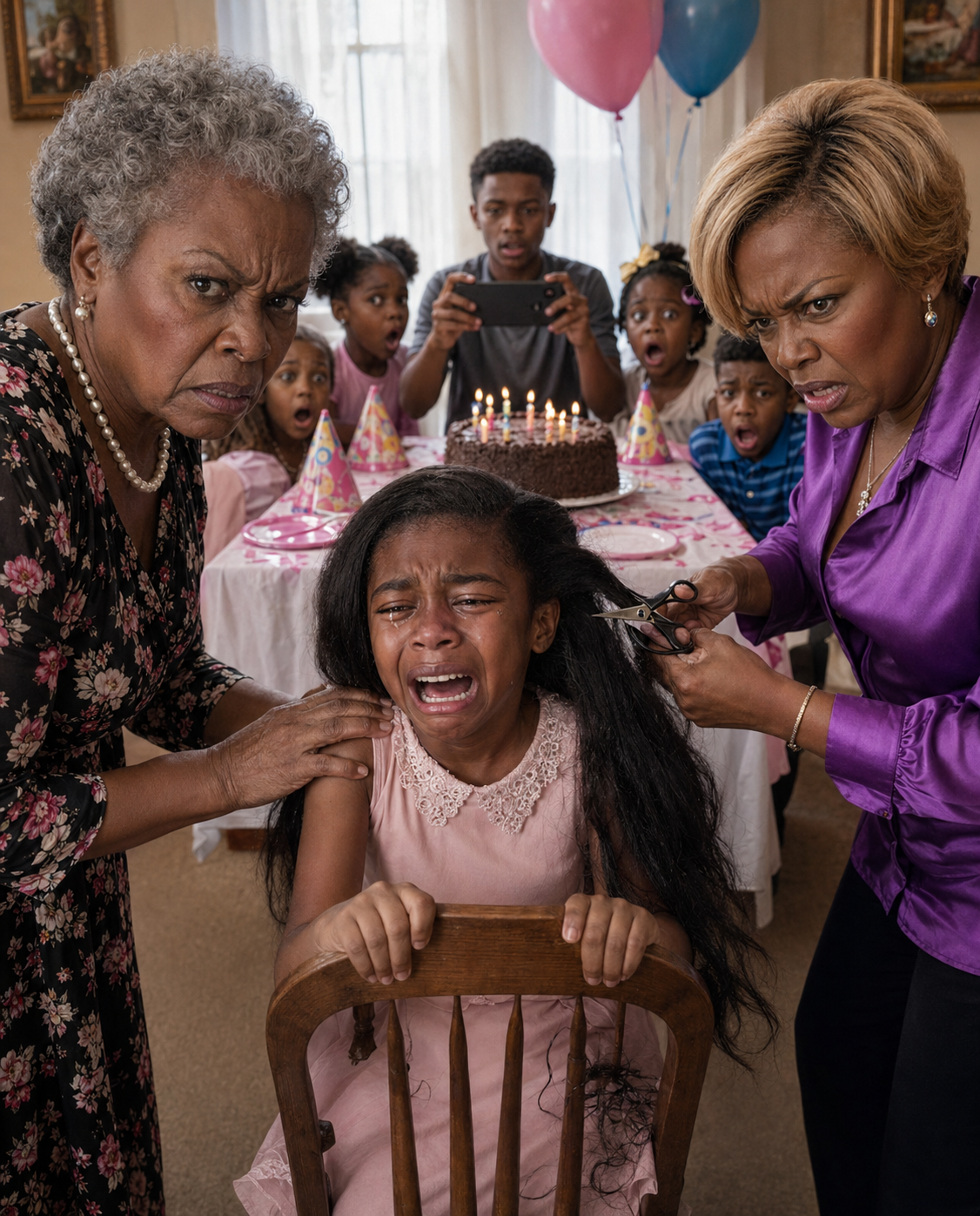 My Family Held My 11-Year-Old Daughter Down and Cut Her Hair at a Birthday Party Because She “Outshined the Birthday Girl”… The Next Day, They Were Crying in Front of the Police