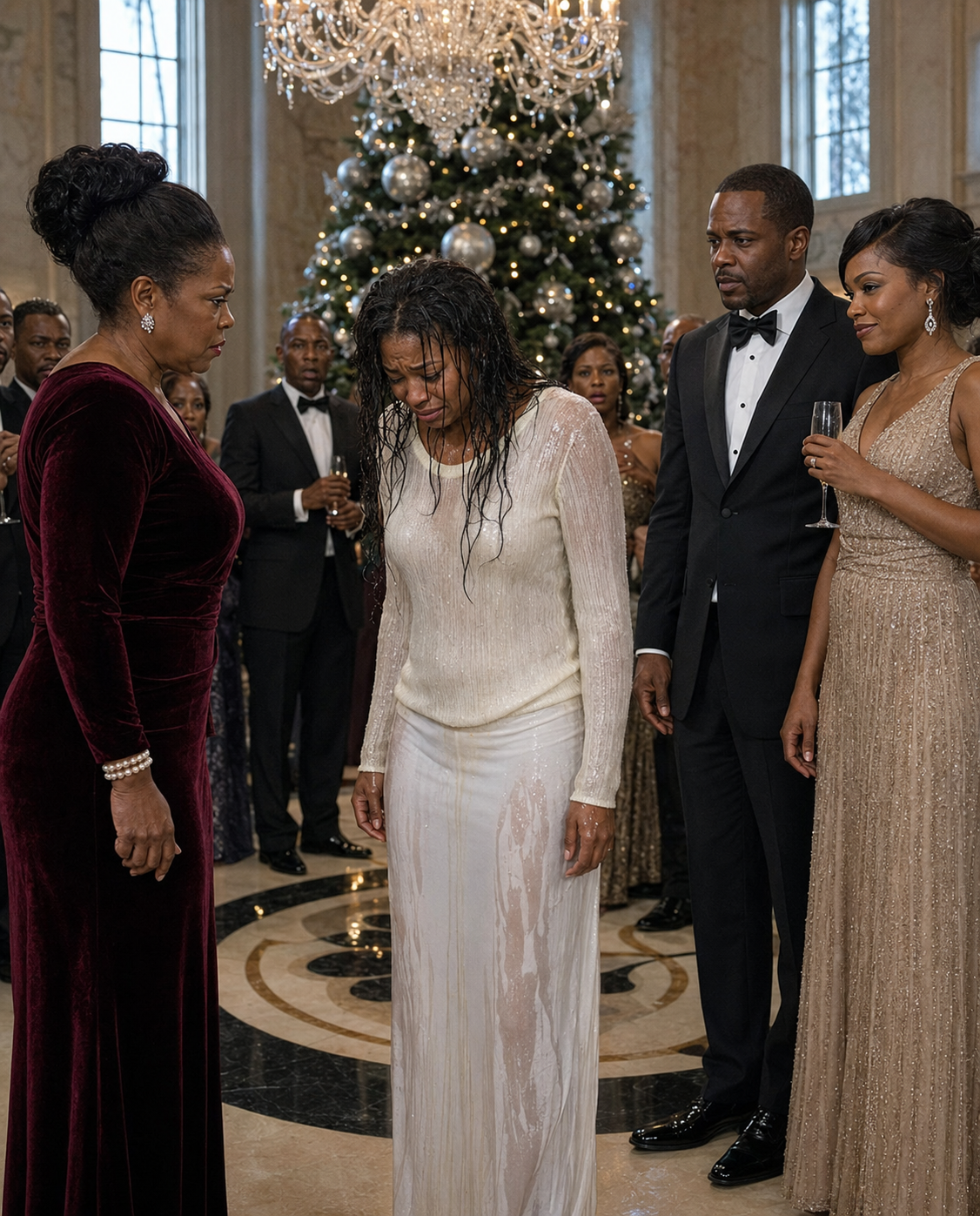 My Mother-in-Law Poured Champagne All Over Me While My Husband Stood There, Handed Me $500, And Threw Me Out Of The House On Christmas Night… But What He Didn’t Know Was That I Had Already Discovered Who I Really Was—And The Power I Held Could Tear His Family Apart.