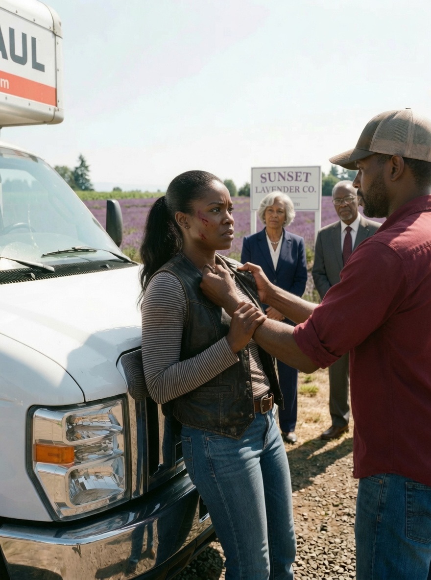 “Sign the deed or I’ll sn:a:p your arm right here!” my brother screamed while slamming me against the truck outside Sunset Lavender Co.