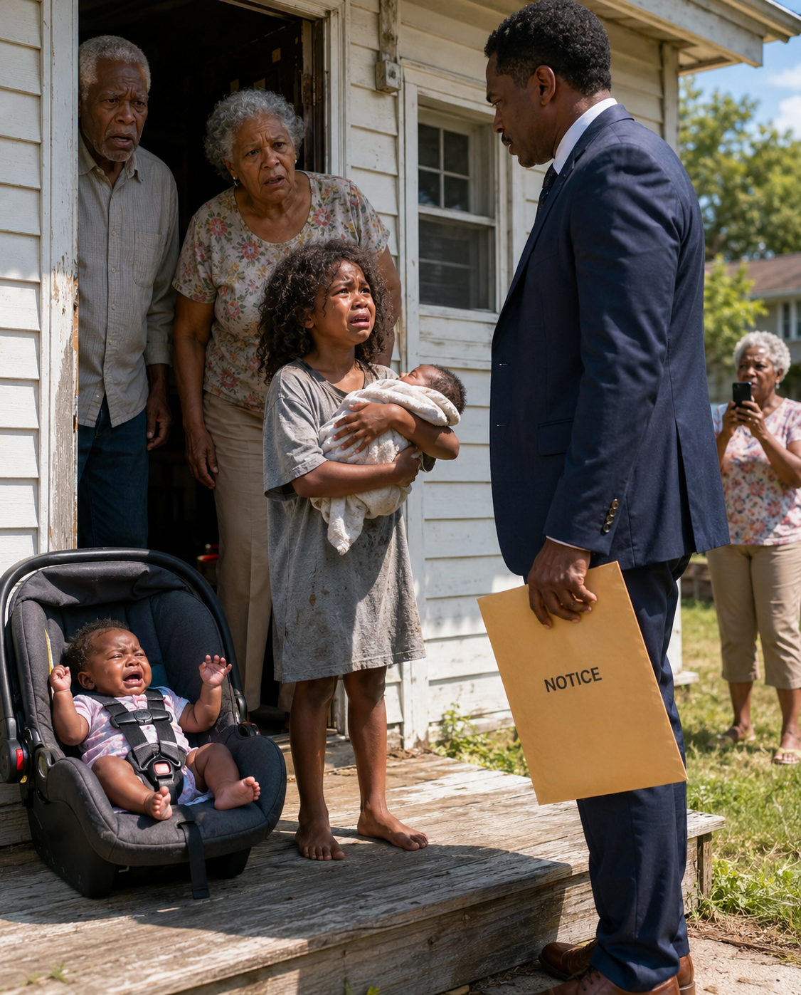 My aunt k!cked my six-month-old siblings out onto the porch after I used an extra scoop of $24 formula. “Out. All three of you,” Uncle Ray said. Then a lawyer opened a folder with my last name on it