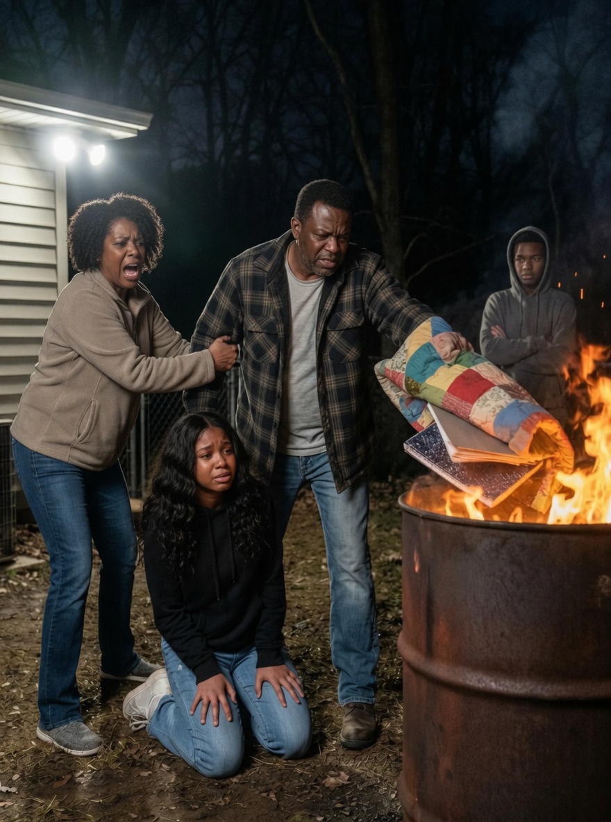 “No! Please don’t burn that!” I screamed while my father threw my grandmother’s handmade quilt into a flaming barrel behind our house.