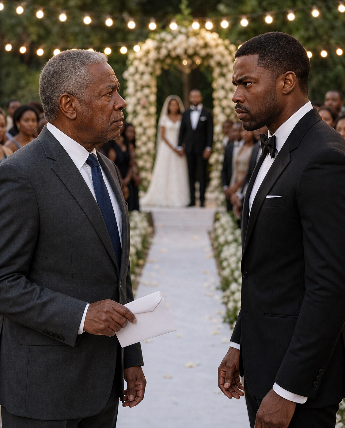 When I arrived at my son’s wedding, he came out to greet me and said, “Dad, I didn’t invite you. Families come here, but you’re not part of ours anymore. Go away.” I smiled and calmly replied, “Okay, son… but don’t forget to check your phone.” I left. When he checked his phone…