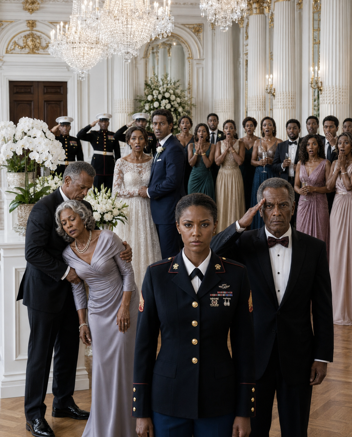 My parents begged me not to wear my uniform to brother’s wedding. “The military is embarrassing.” But I walked in wearing my dress blues – a silver star on my chest. 150 guests went silent. 12 veterans stood up: “Silver star in the room!” My family froze.