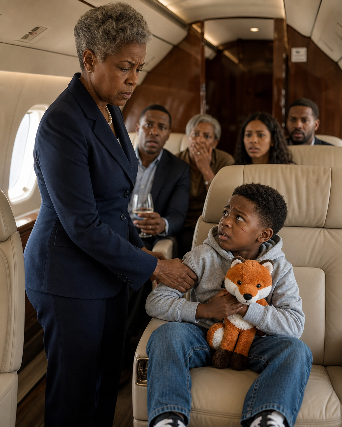 “You Don’t Belong In First Class,” A Senior Flight Attendant Told A Quiet 5-Year-Old Boy—Then Reached For His Arm To Remove Him… But When Another Crew Member Pulled Up His Name And Suddenly Went Silent, The Entire Cabin Realized This Wasn’t Just A Seating Mistake