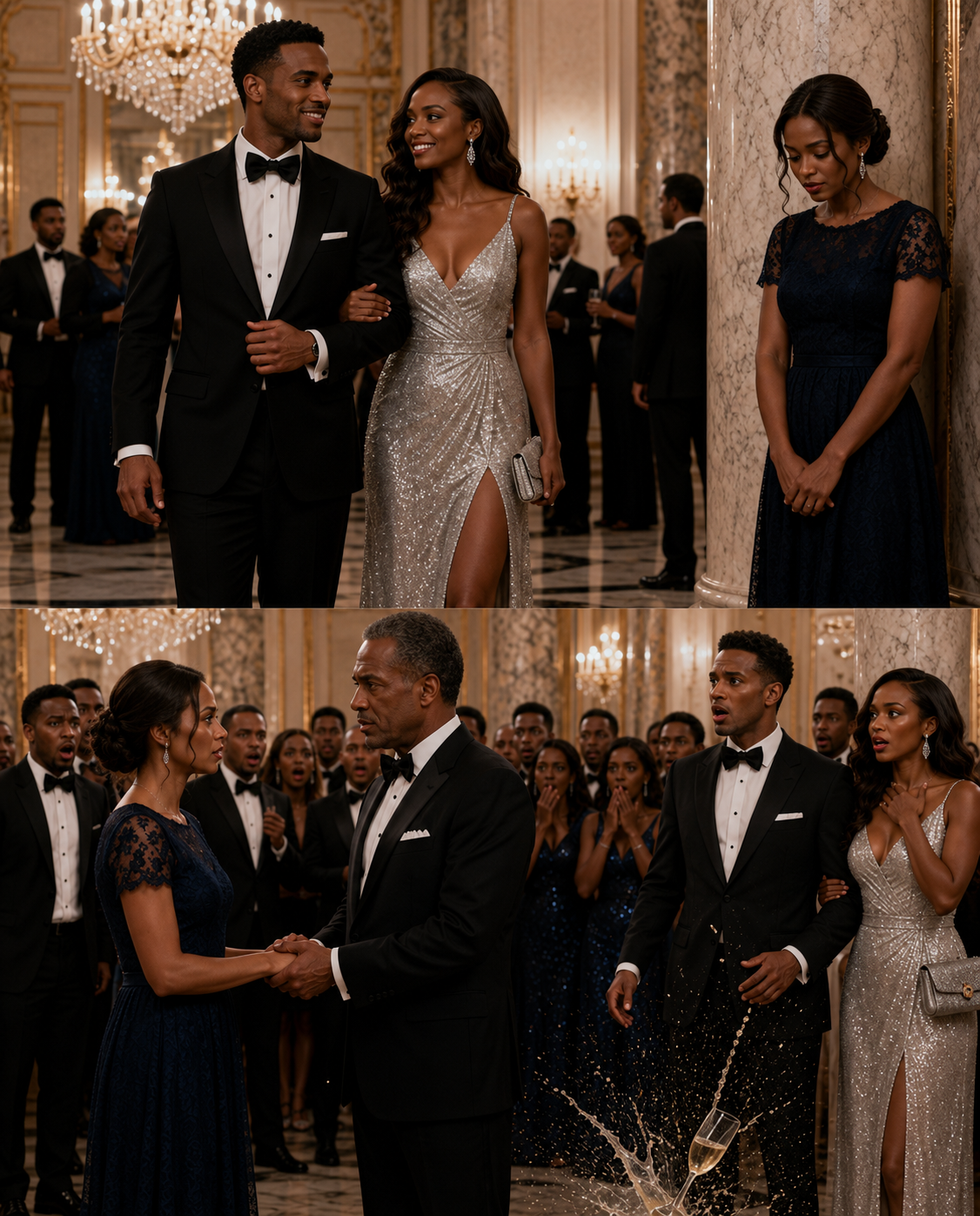 My husband hid me at the party for being embarrassed of my cheap dress… but his career crashed when the billionaire boss recognized my necklace and fell to his knees uncovering 1 30-year secret