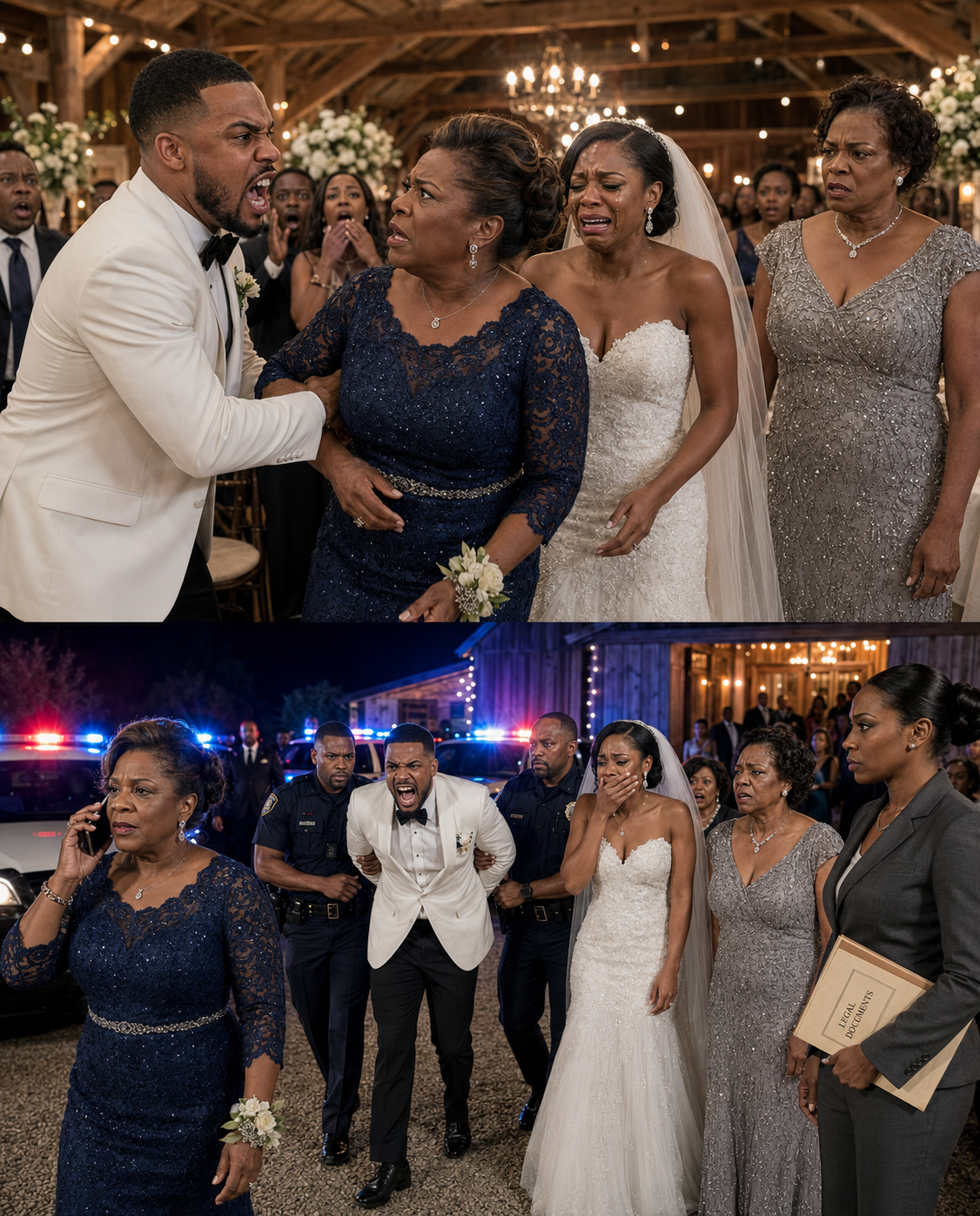 At my daughter’s wedding, my son-in-law demanded that I hand over the farm keys in front of two hundred guests. When I refused, he slapped me so hard I lost my balance. I walked outside and made a phone call… he was stunned when he saw who it was!