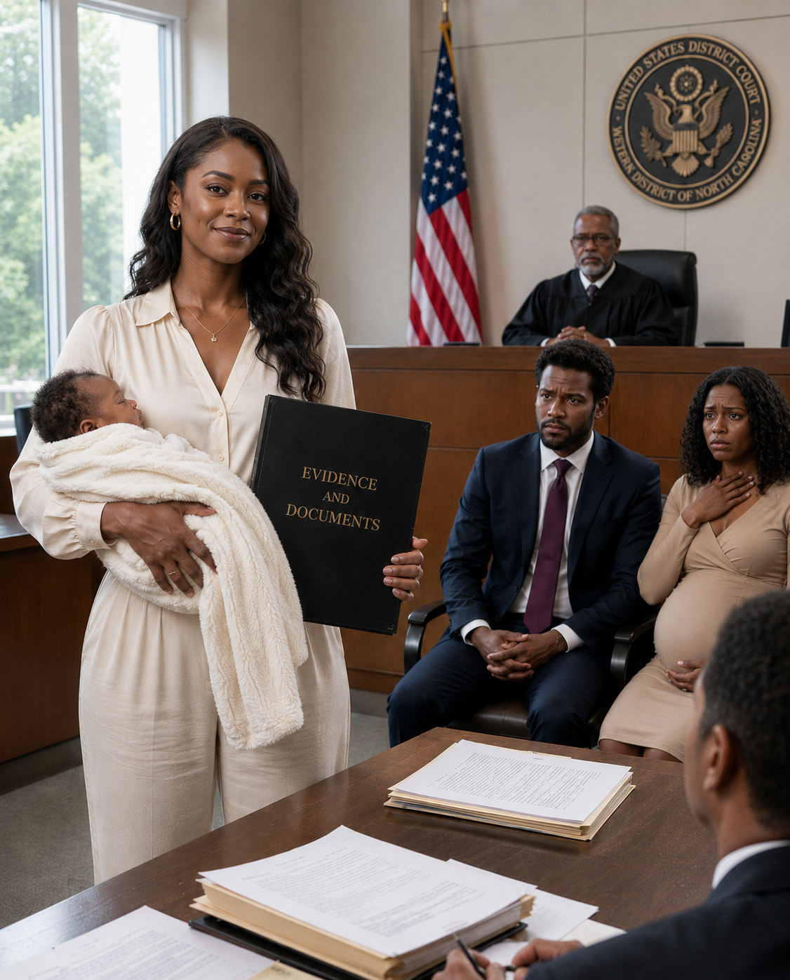 A Wife Carrying Her 12-Day-Old Baby Walked Into Court to Sign Divorce Papers — While Her Husband Brought His Pregnant Mistress to Humiliate Her, Unaware the Black Folder in Her Hands Was About to Destroy Everything He Thought He’d Already Won
