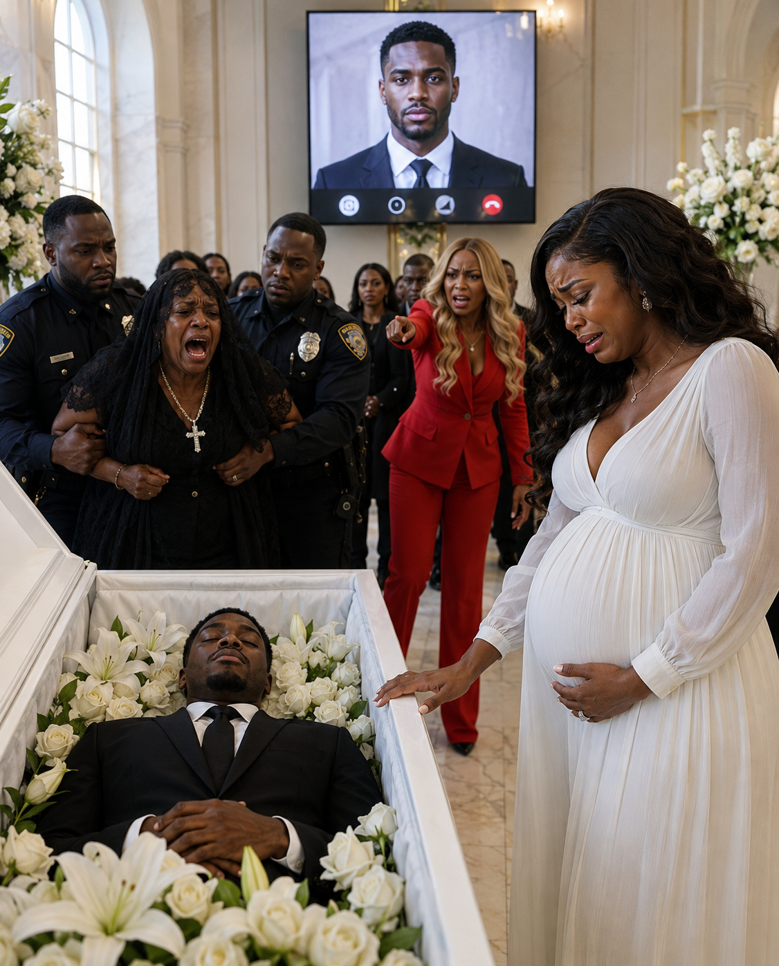 My husband was barely cold in his coffin, and my mother-in-law was already demanding the keys to our house. “Pack your bags, incubator,” she sneered, dropping a fake paternity test onto his casket.
